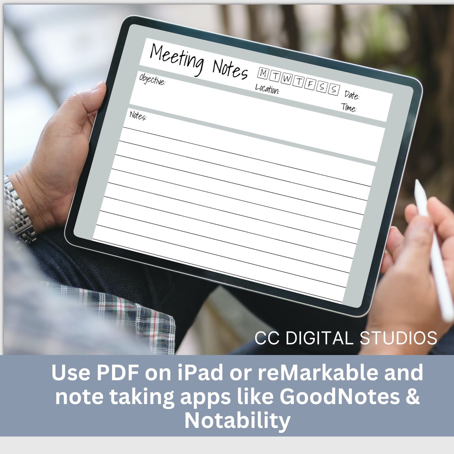 Looking for a smart way to keep record of your meetings? Record your meeting minutes and track to do's, agenda, action steps, and notes. Feel prepared for your next meeting.