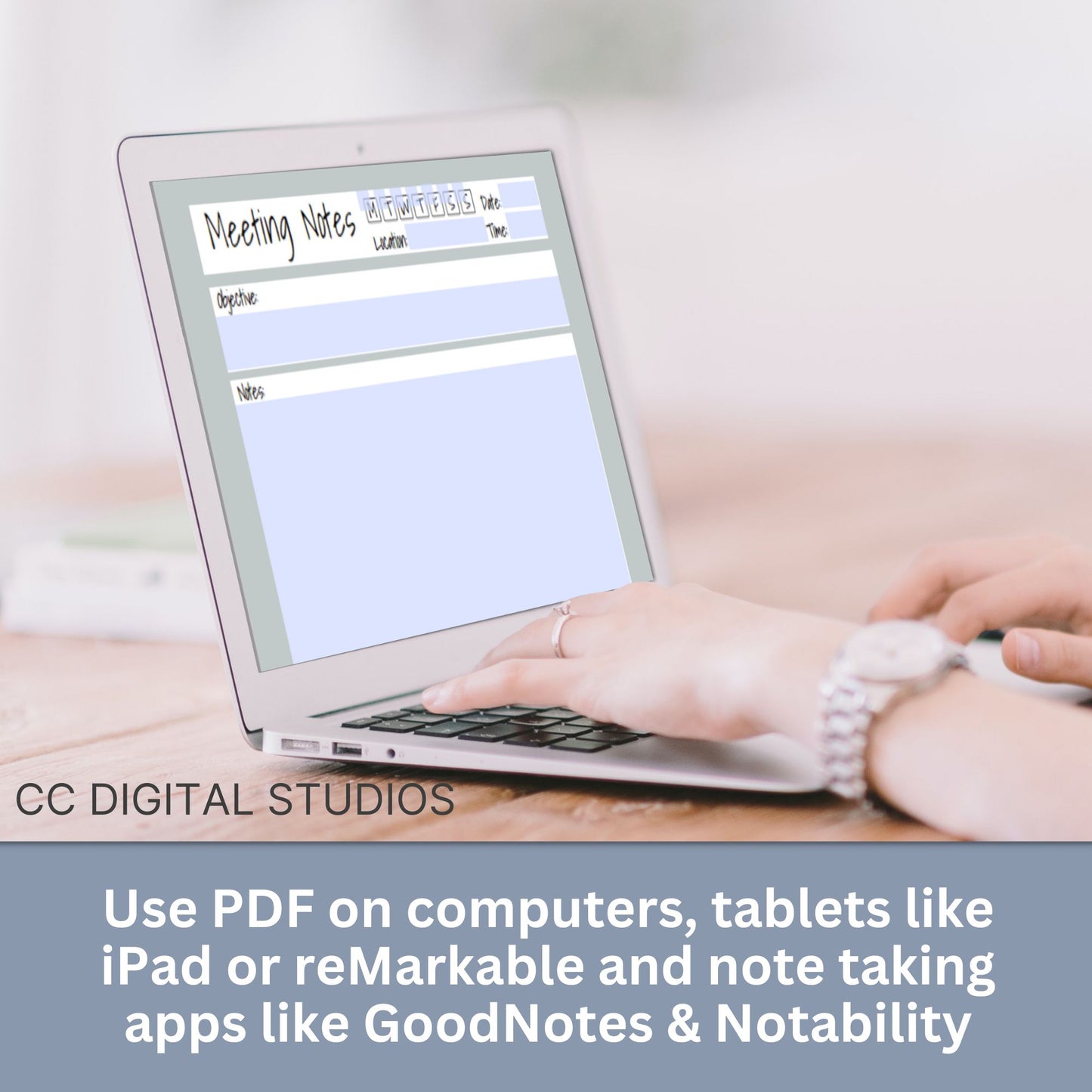 Looking for a smart way to keep record of your meetings? Record your meeting minutes and track to do's, agenda, action steps, and notes. Feel prepared for your next meeting.