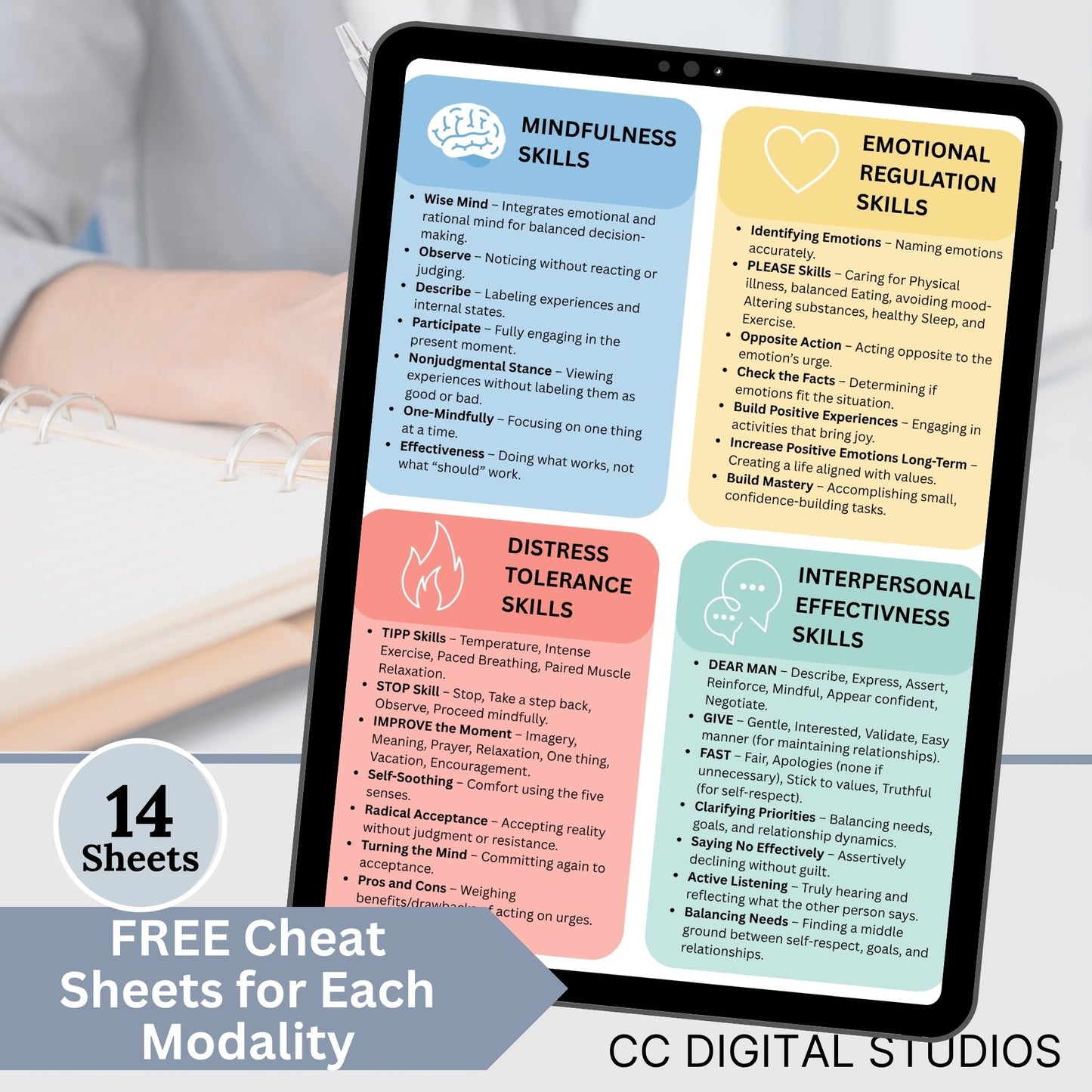 Therapy Intervention List Cheat Sheet Bundle