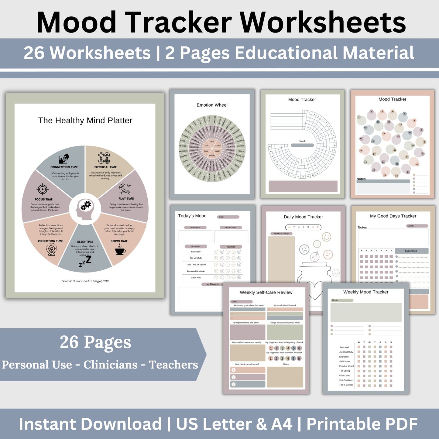 Mood Tracker Worksheets