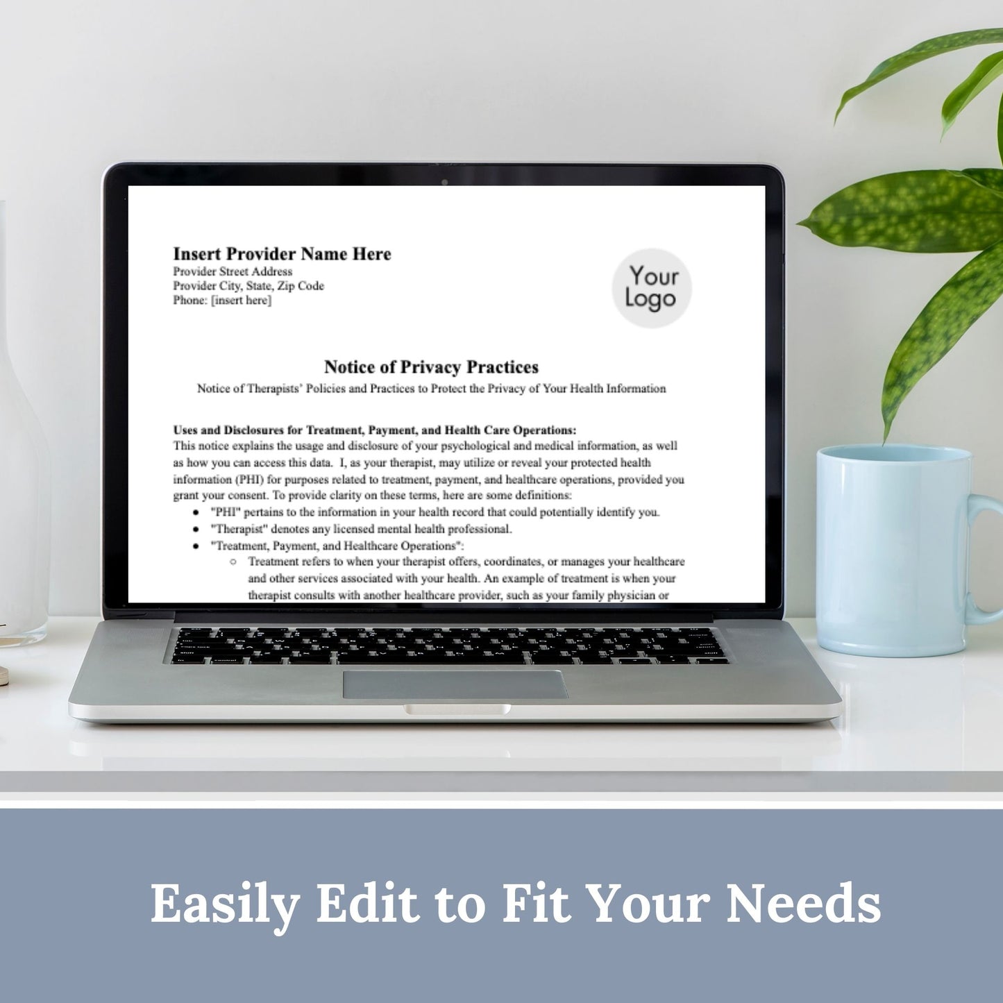 Easy-to-use Notice of Privacy Practices HPAA document. Notice of Privacy Practices for Minors Child Therapy, Google Doc, Client Intake Form, Psychology Office, Therapist Office Private Practice