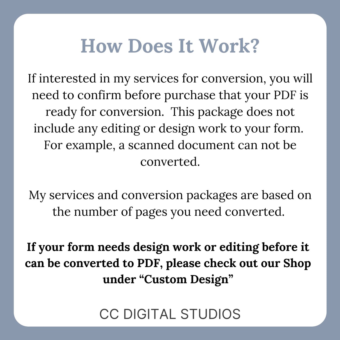 PDF Conversion Premium Package: Transform WORD or Google Docs into Fillable PDFs