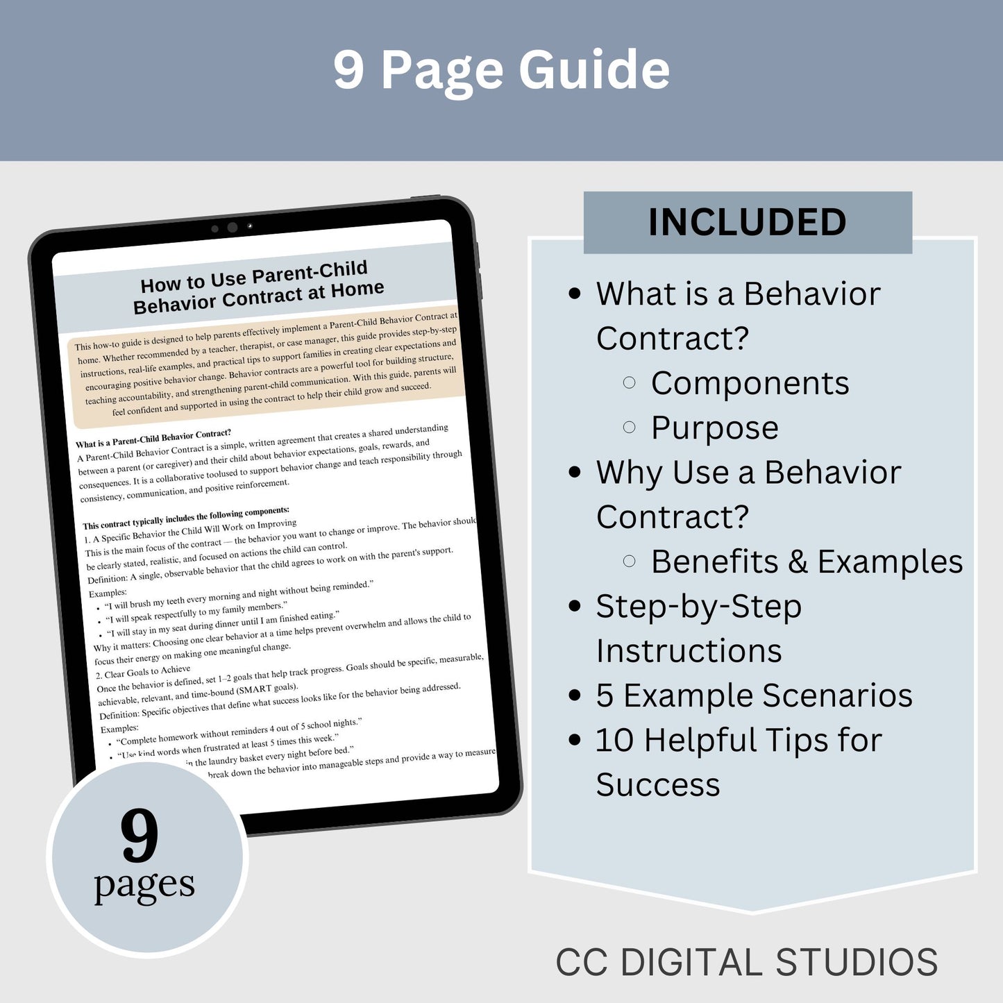 Parent-Child Behavior Contract with How-To Guide