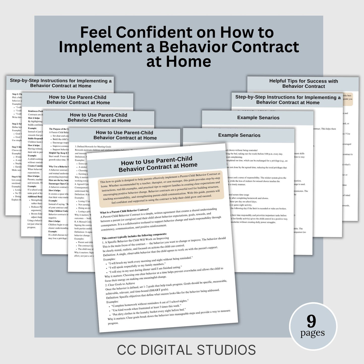 Parent-Child Behavior Contract with How-To Guide
