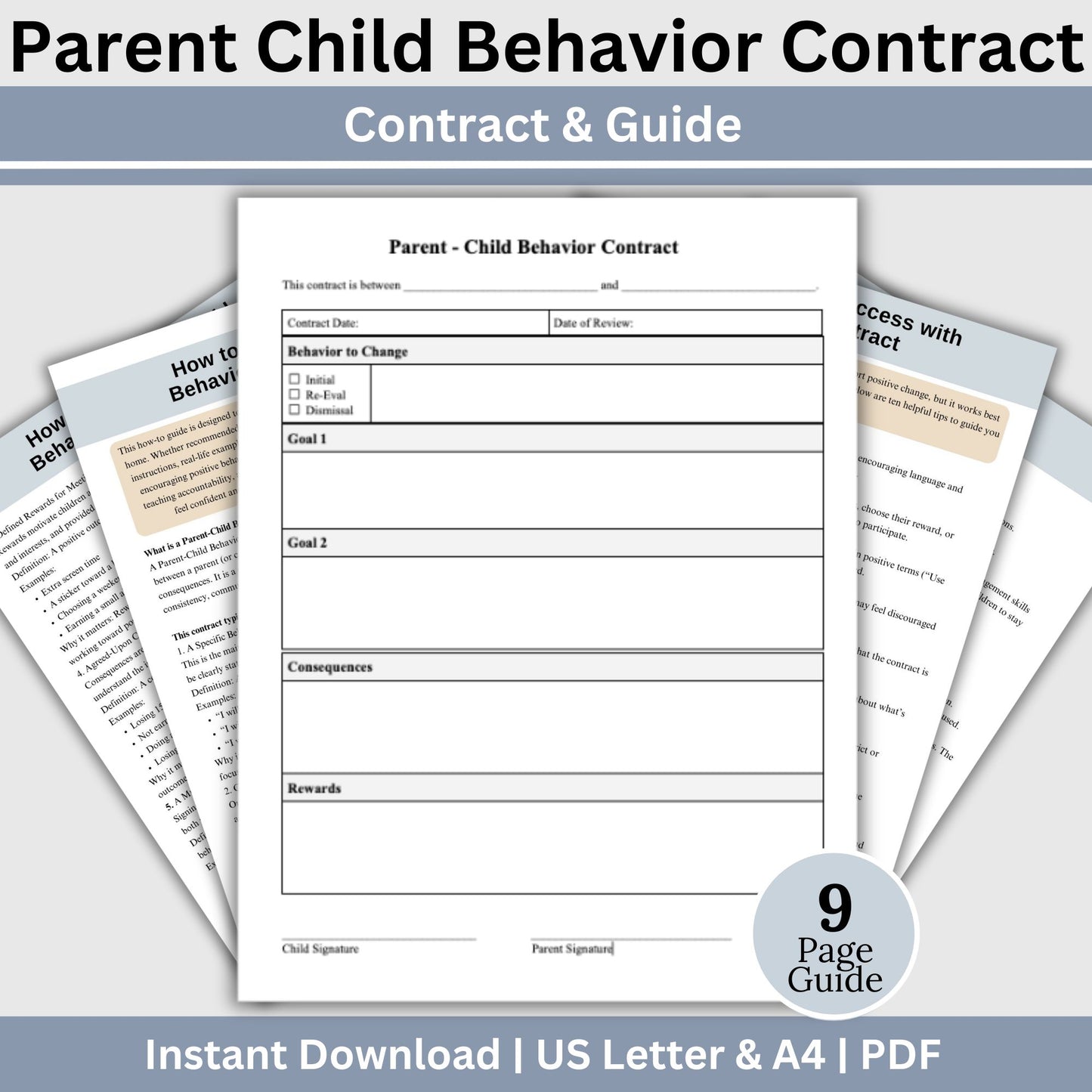 Parent-Child Behavior Contract with How-To Guide