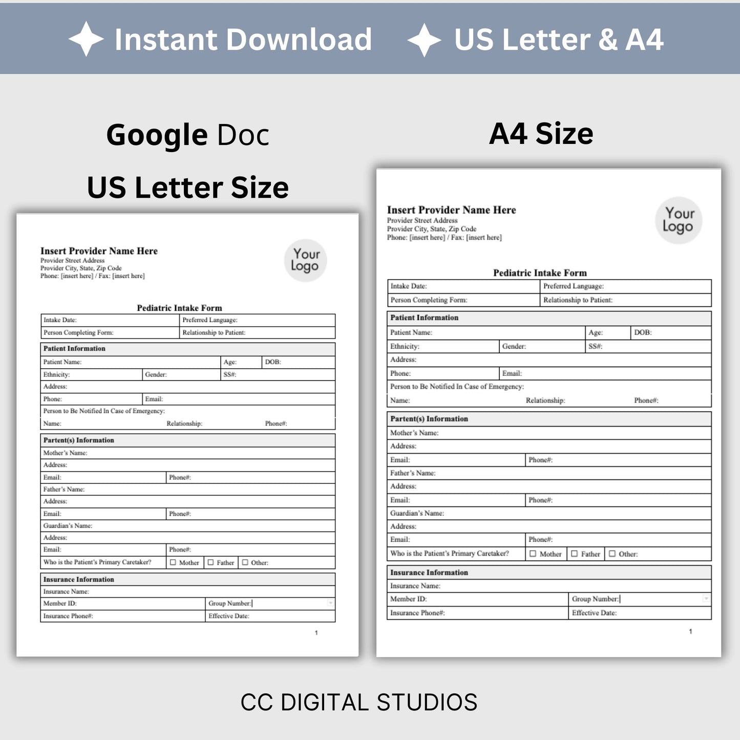 Pediatric Medical Intake Form - Google Doc