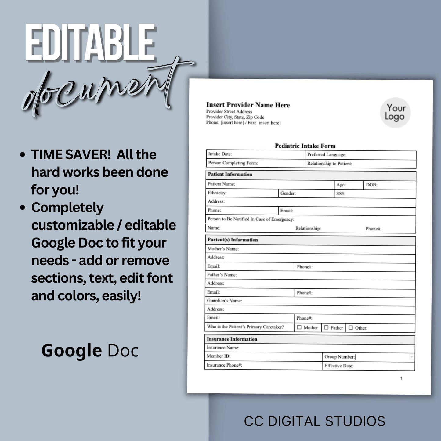 Pediatric Medical Intake Form - Google Doc