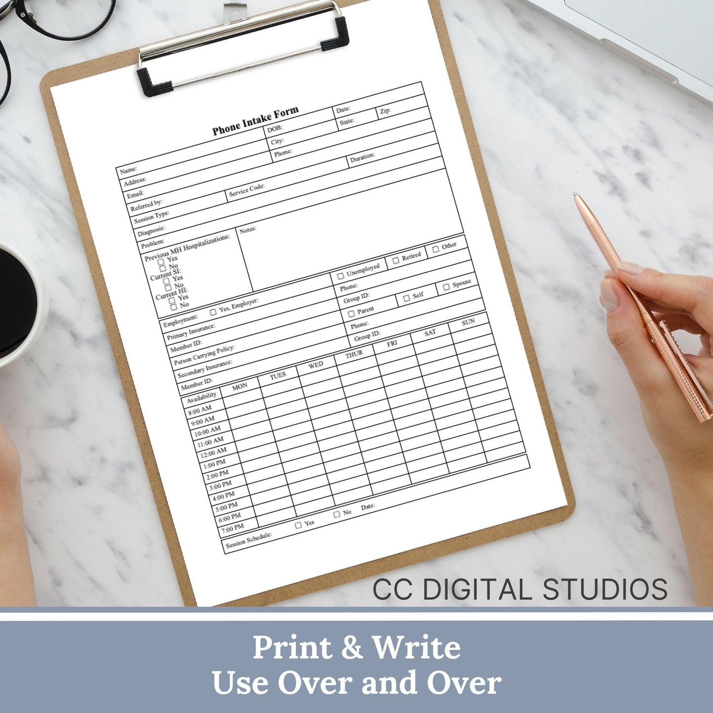 Phone client intake form for Mental Health Counselors. This template is perfect for gathering essential client information. Phone Consult for Clinicians, Client Contact Sheet, Psychology Therapy Notes, Therapist Office Therapy Forms