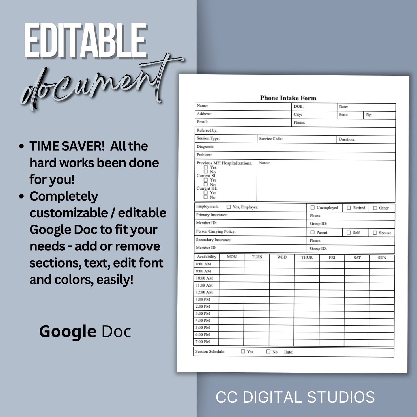 Phone client intake form for Mental Health Counselors. This template is perfect for gathering essential client information. Phone Consult for Clinicians, Client Contact Sheet, Psychology Therapy Notes, Therapist Office Therapy Forms