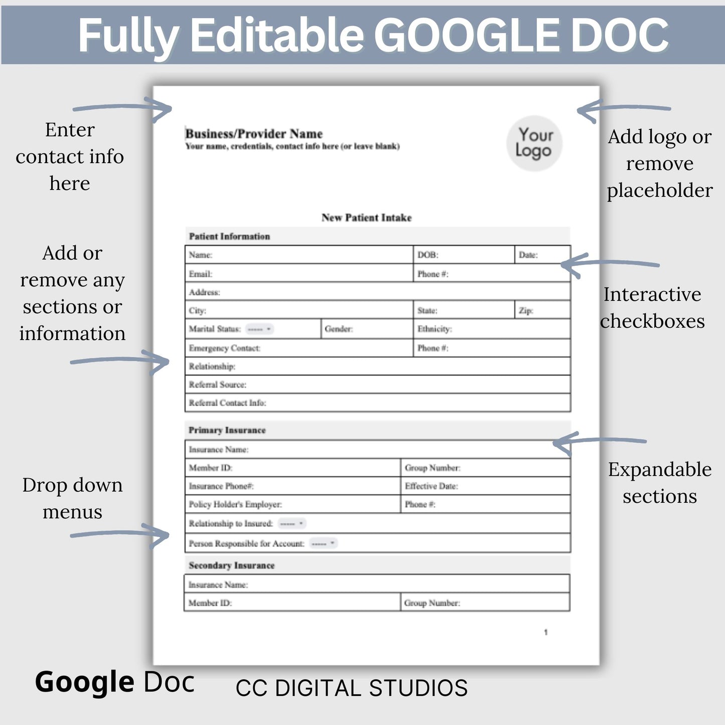 Physical Therapy & Occupational Therapy Intake Form - Google Doc