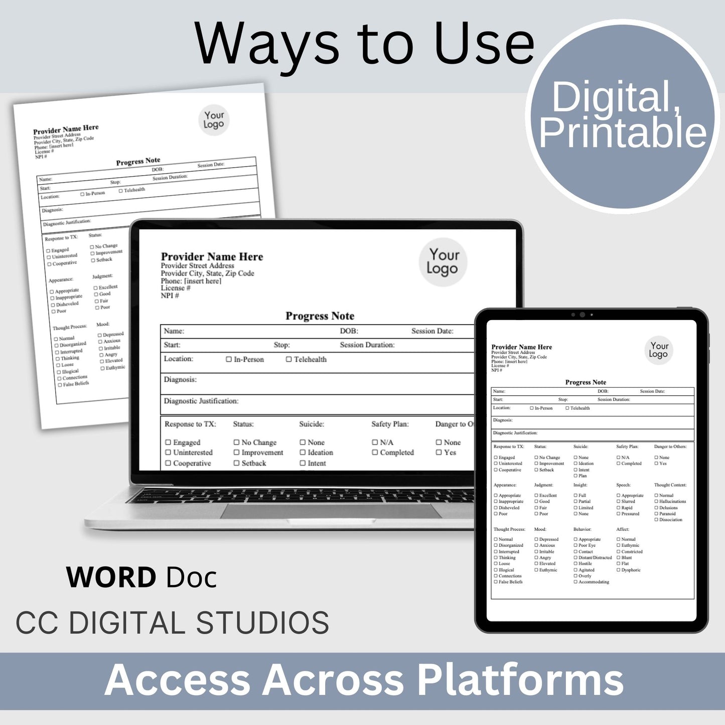 Progress note template, perfect for your therapy notes. This fully editable counseling template is designed specifically for therapists, psychologists, social workers, and counselors working in the field of mental health.