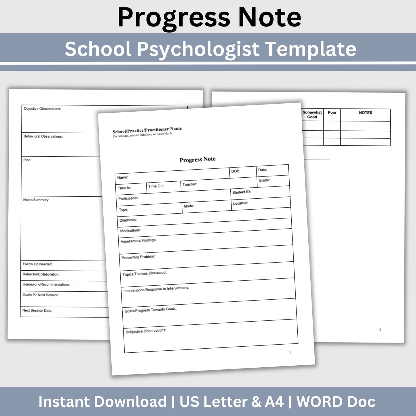Progress Note for School Psychologists, School Counselor Template, Counseling Resources, School Social Worker Progress Note Template. Therapy goals, therapy intervention, therapy notes, therapist template