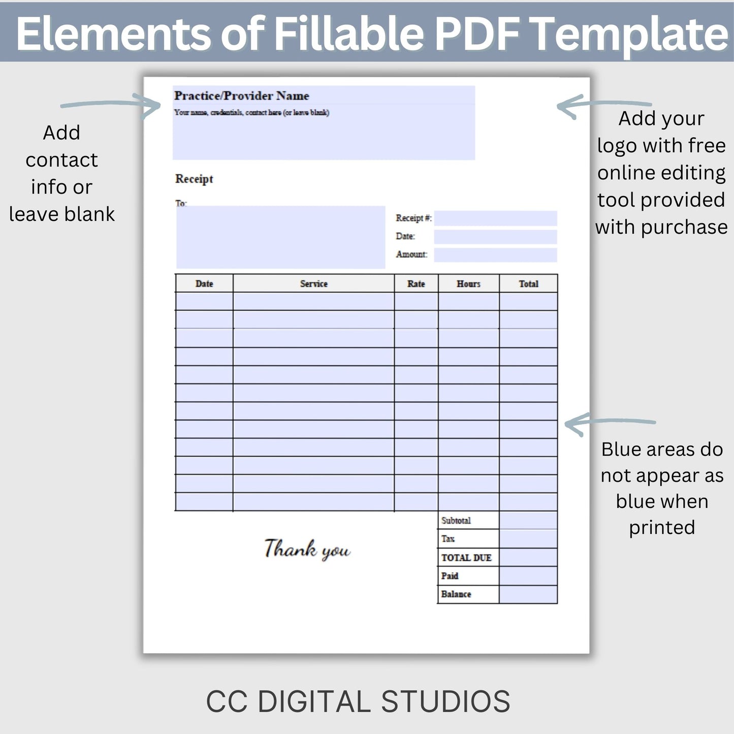Professional therapist office receipt template designed specifically for mental health professionals. This easy-to-use template helps you provide clear and concise receipts to your clients, ensuring transparency and professionalism.