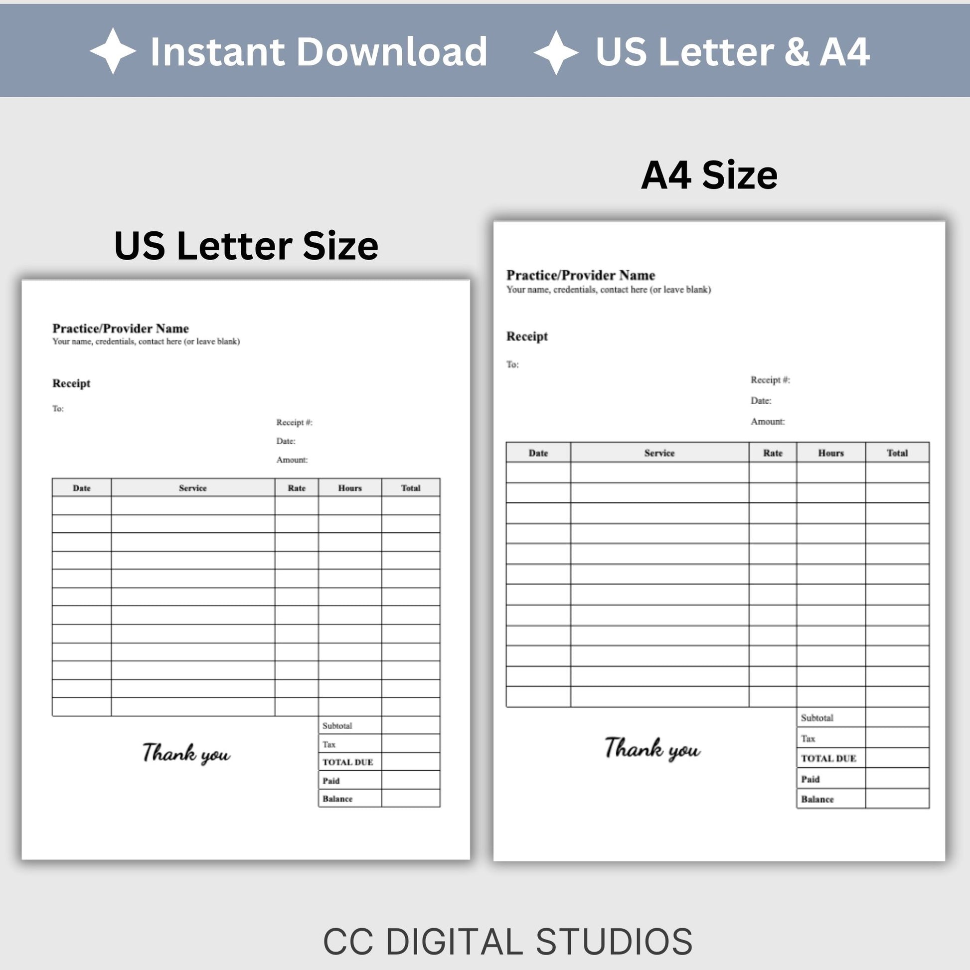 Professional therapist office receipt template designed specifically for mental health professionals. This easy-to-use template helps you provide clear and concise receipts to your clients, ensuring transparency and professionalism.