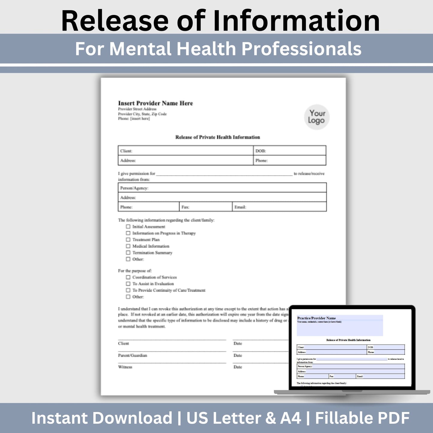 Release of Information for Mental Health Office