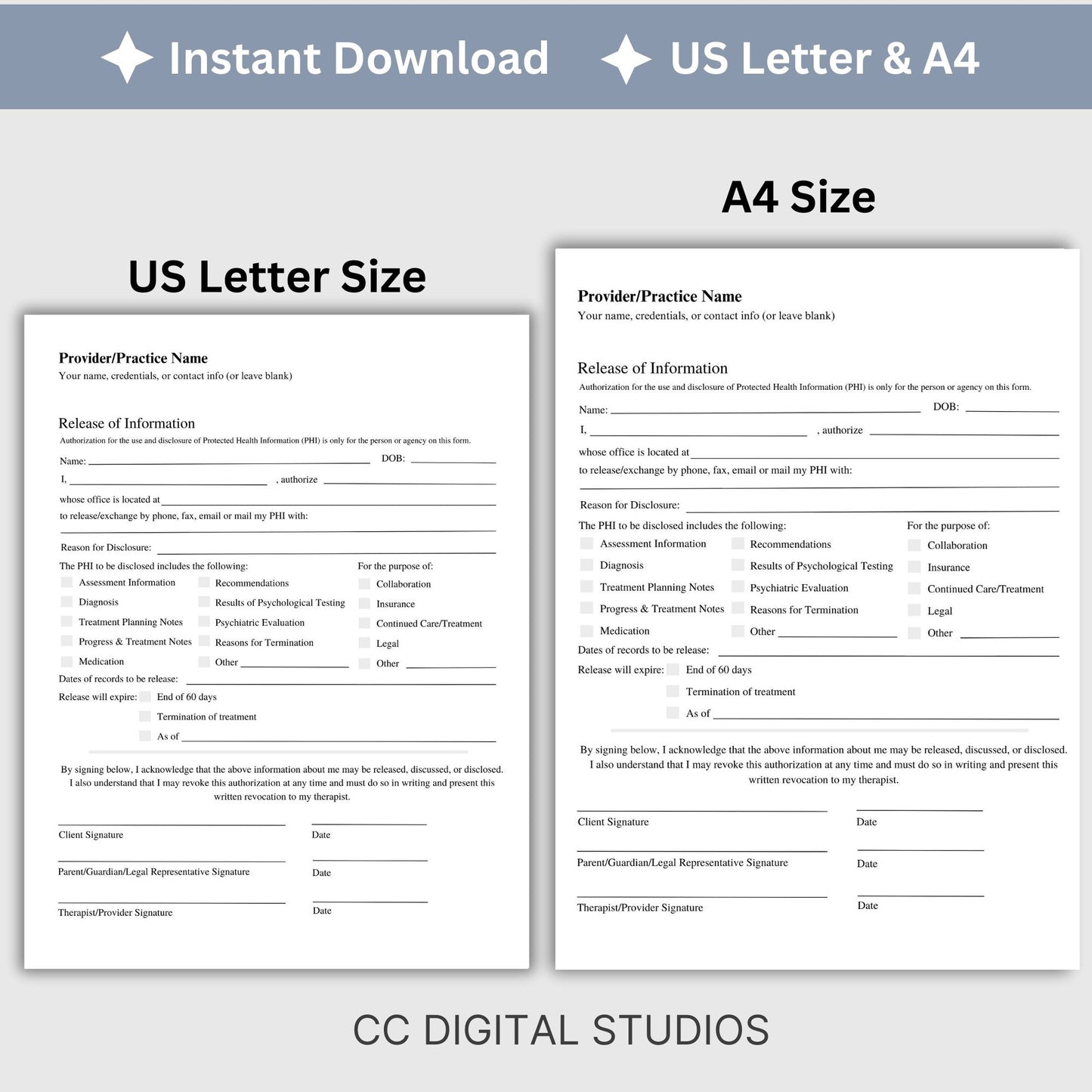 Release of Information (ROI) Form, designed specifically for mental health professionals. This essential template enhances client trust, and simplifies communication with other providers. Our form helps you maintain accurate records and adhere to confidentiality standards. Ideal for therapists, counselors, and social workers, this ROI form supports efficient information sharing. Optimize your workflow with this user-friendly solution.