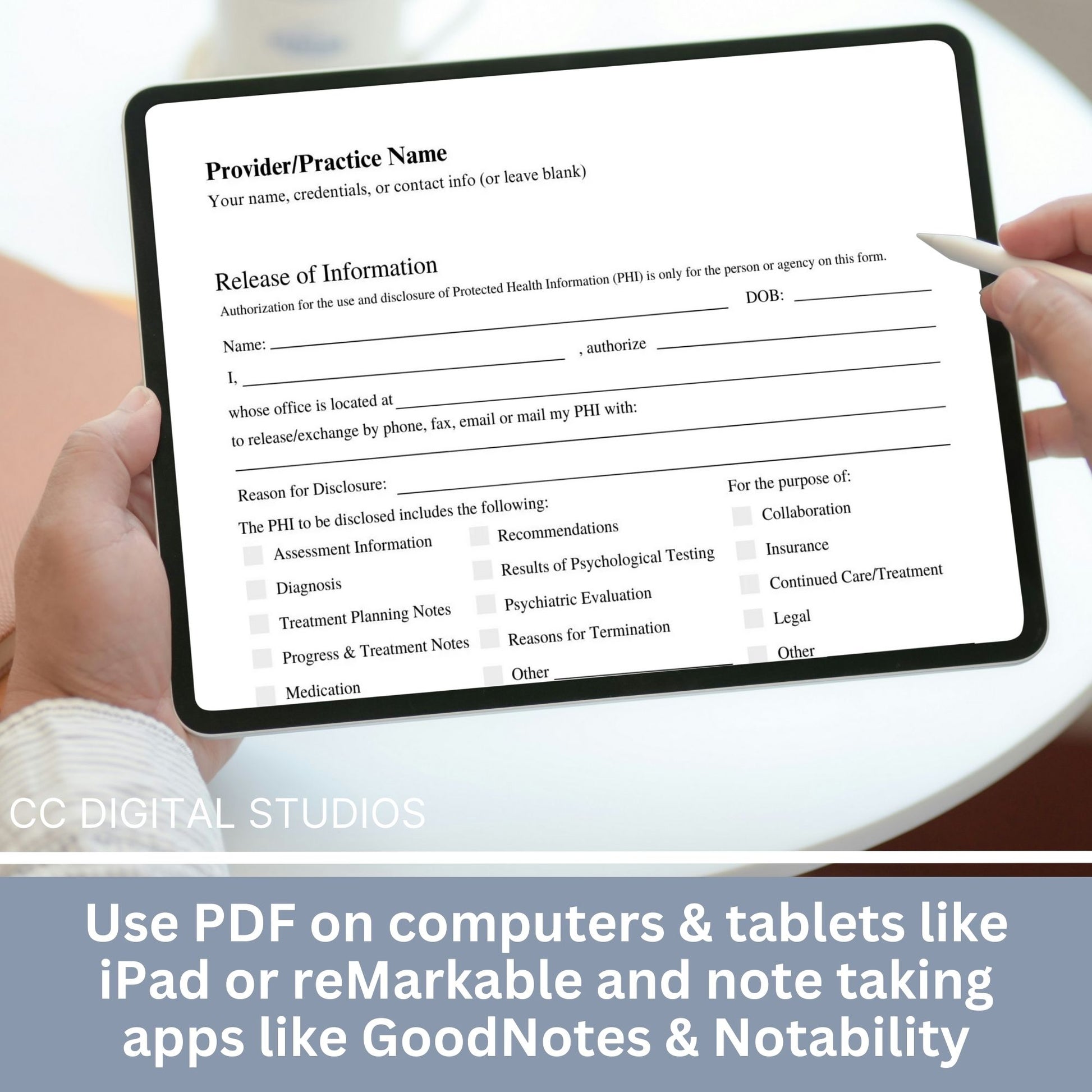 Release of Information (ROI) Form, designed specifically for mental health professionals. This essential template enhances client trust, and simplifies communication with other providers. Our form helps you maintain accurate records and adhere to confidentiality standards. Ideal for therapists, counselors, and social workers, this ROI form supports efficient information sharing. Optimize your workflow with this user-friendly solution.