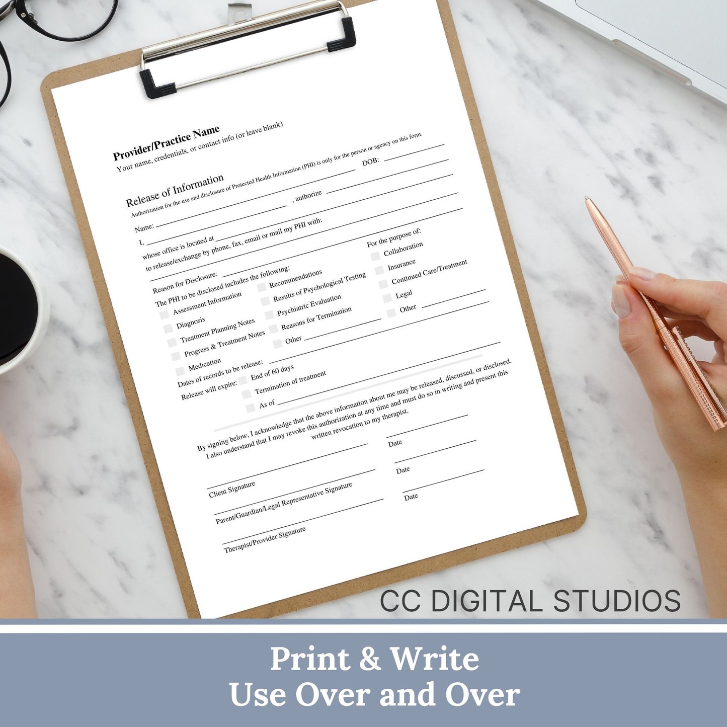 Release of Information (ROI) Form, designed specifically for mental health professionals. This essential template enhances client trust, and simplifies communication with other providers. Our form helps you maintain accurate records and adhere to confidentiality standards. Ideal for therapists, counselors, and social workers, this ROI form supports efficient information sharing. Optimize your workflow with this user-friendly solution.