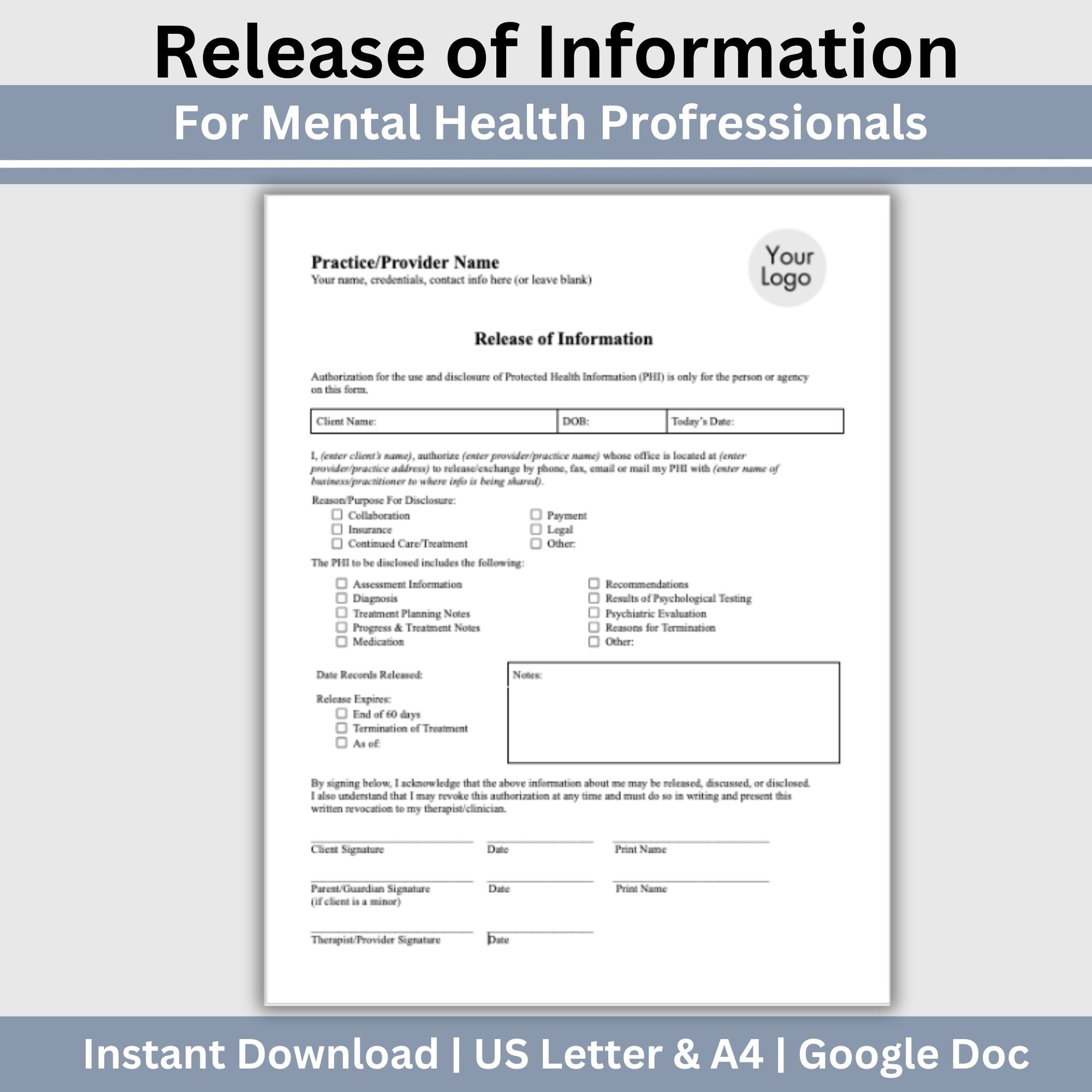 Health Release Of Information Template Medical Release Form Template