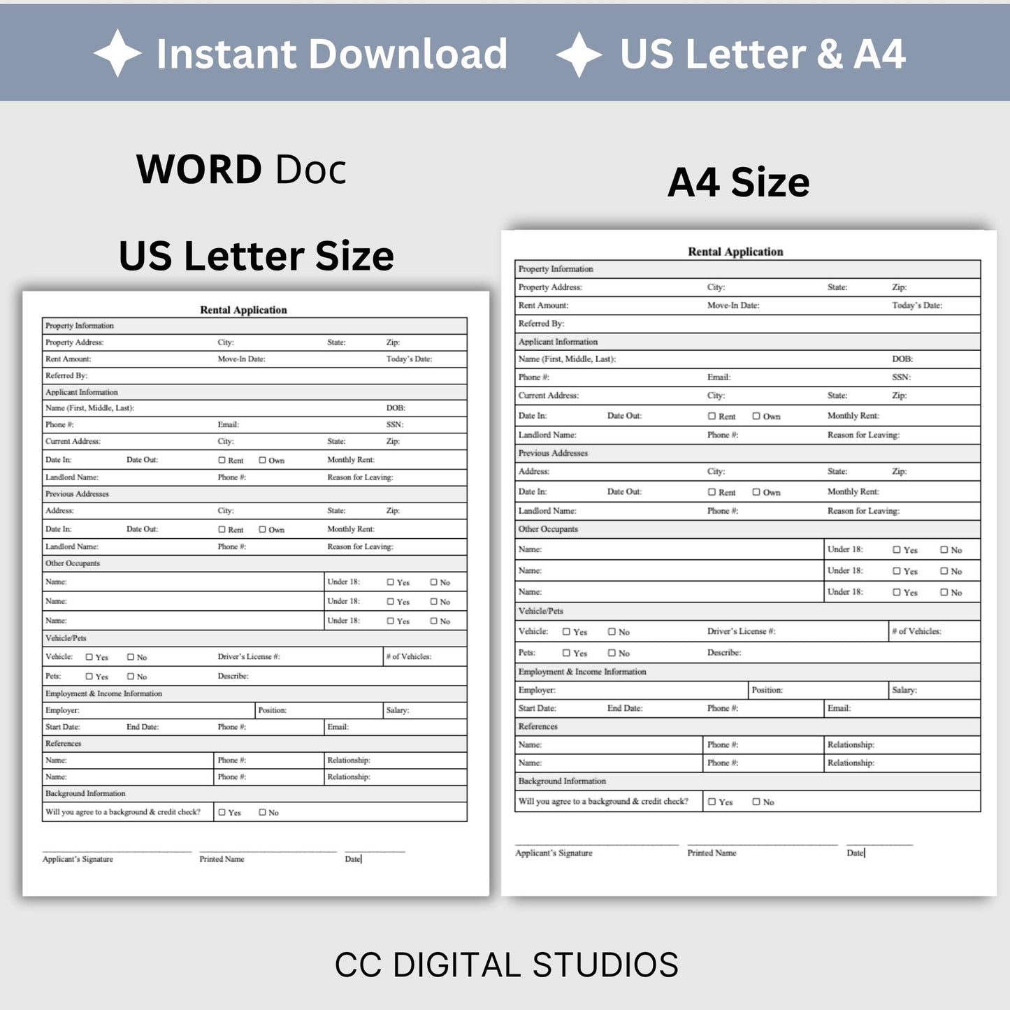 Rental Agreement Application - WORD Doc
