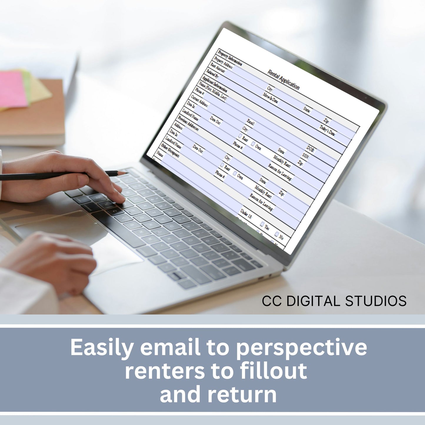 Rent Application Landlord Agreement - Fillable PDF