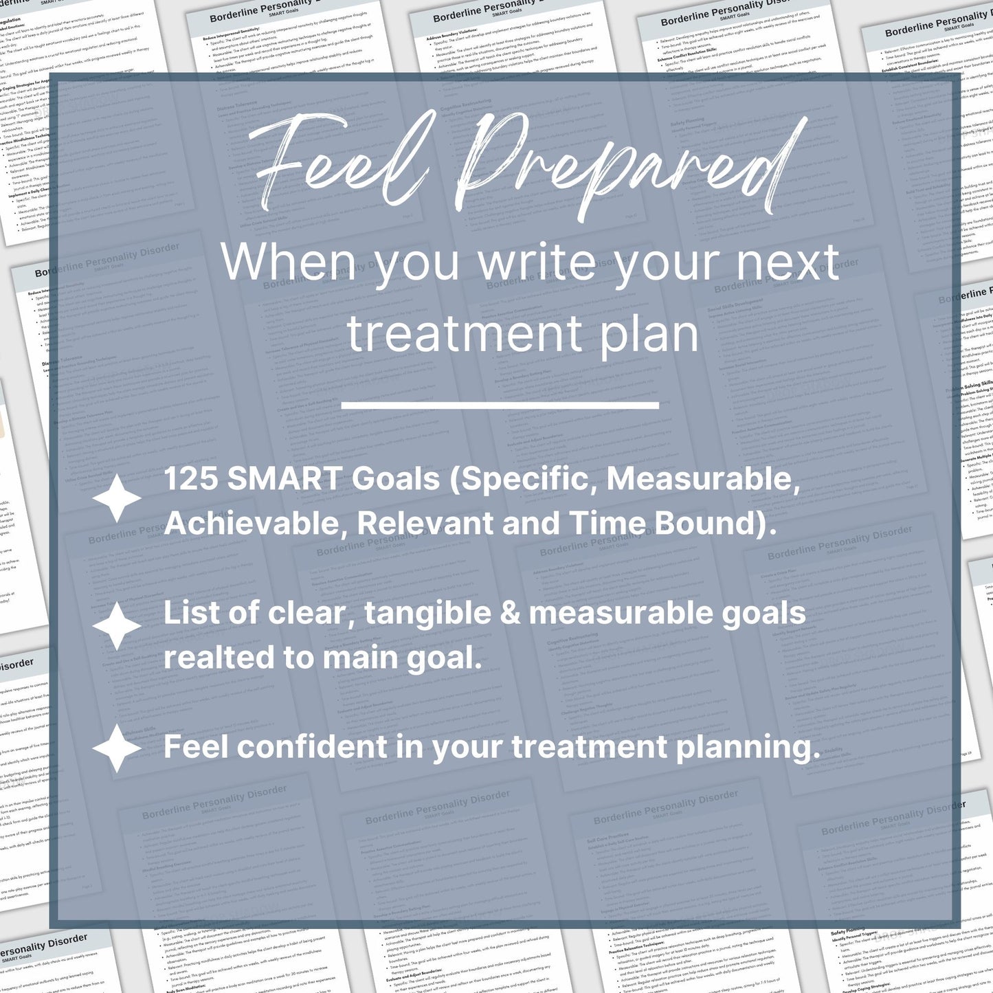 SMART Goals for Borderline Personality Disorder (BPD) treatment planning - Therapy cheat sheet for mental health professionals. BPD Treatment Planning for Therapists, DBT Skills Goals, Therapy Cheat Sheet, Therapy Notes, Counseling Tools