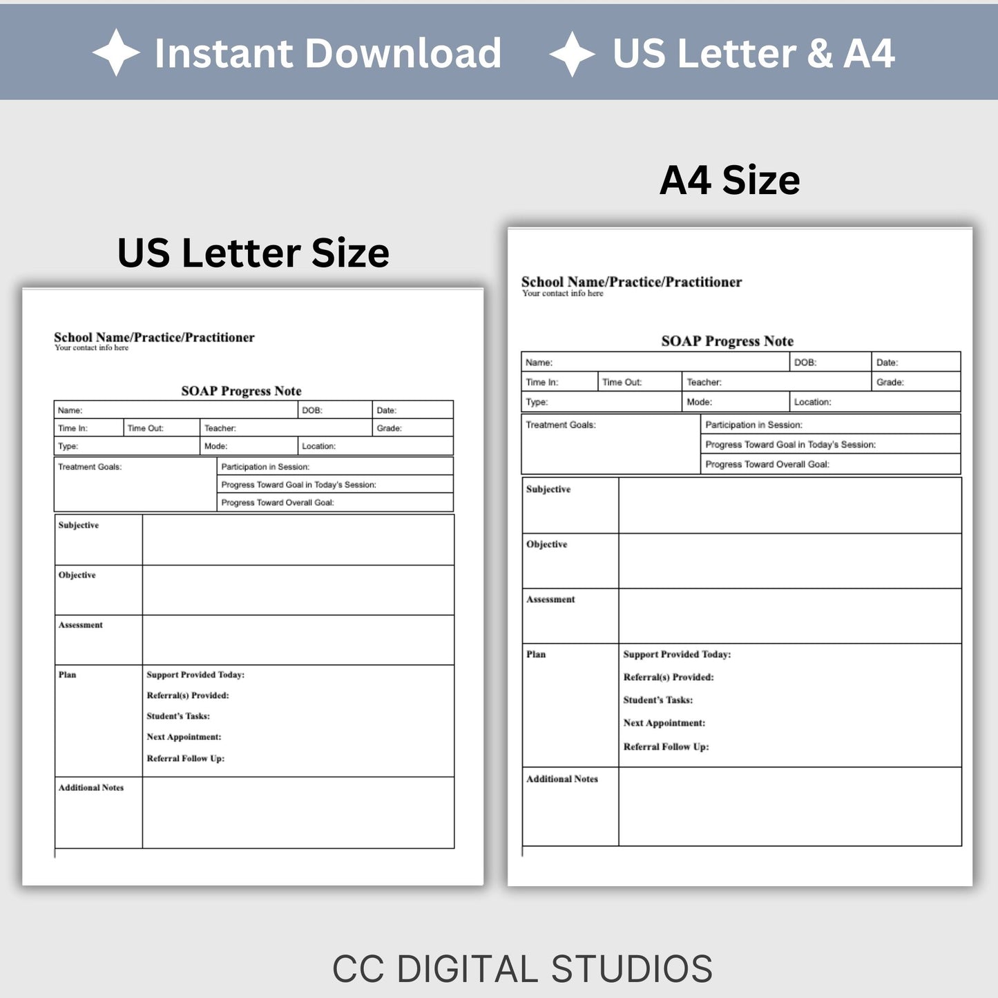 SOAP Note for School Counselors, School Social Worker Progress Note, Counseling Resources, School Counseling Template, Social Work Forms