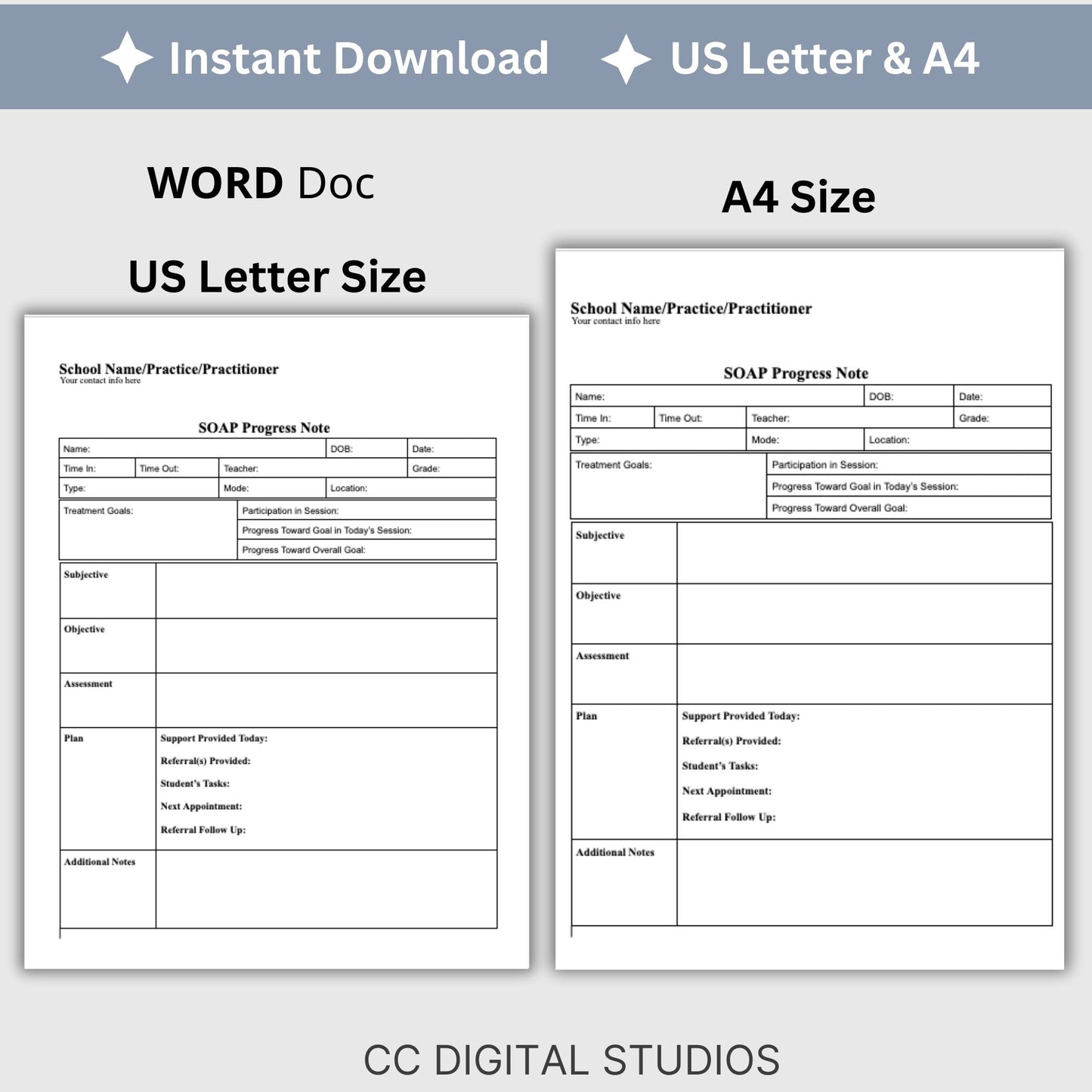 SOAP Note for School Counselors, School Social Worker Progress Note, Counseling Resources, School Counseling Template, Social Work Forms