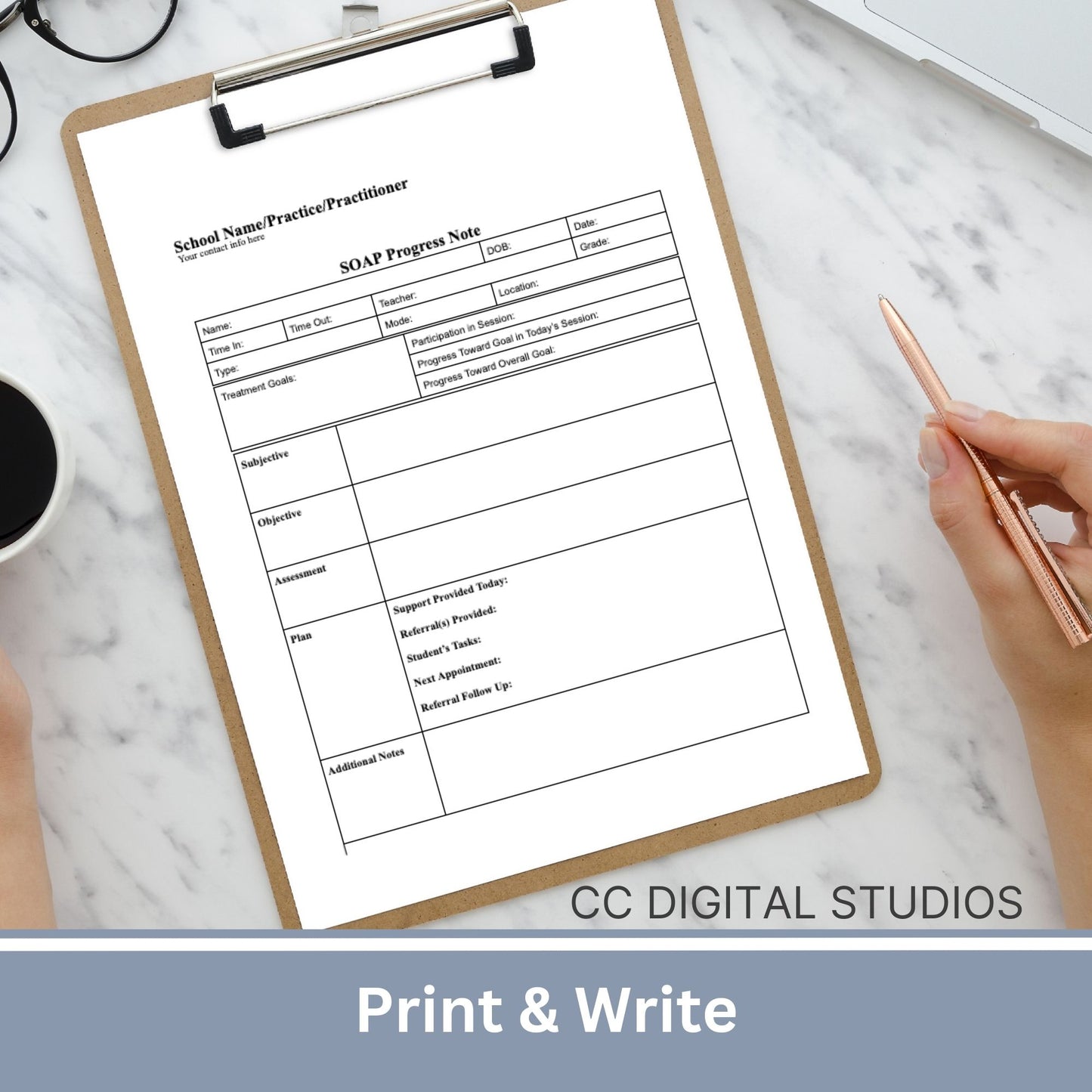 SOAP Note for School Counselors, School Social Worker Progress Note, Counseling Resources, School Counseling Template, Social Work Forms