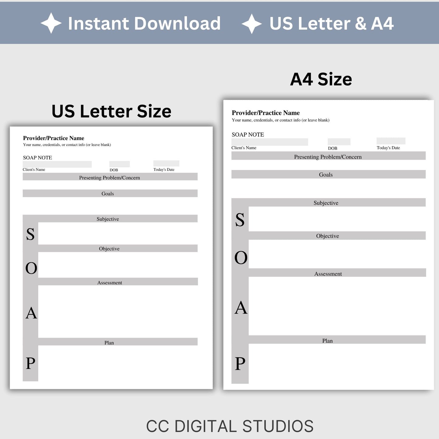 SOAP progress note template. This is a convenient one-page progress note template for mental health counselors, therapist office, social workers, and school counselors.