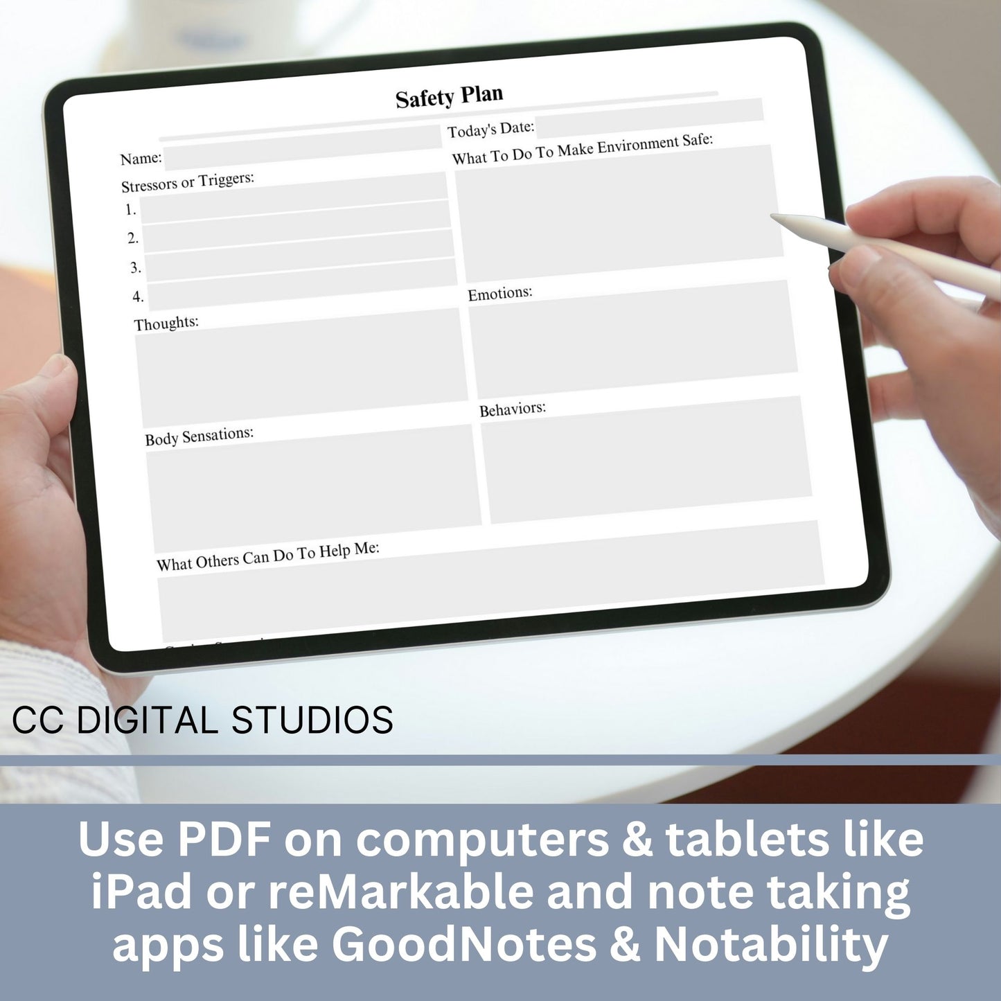 Safety Plan template, therapy tool designed to help prioritized coping strategies and sources of support counseling clients can use during or preceding a crisis. Safety worksheet is a suicide prevention therapy resource tool.