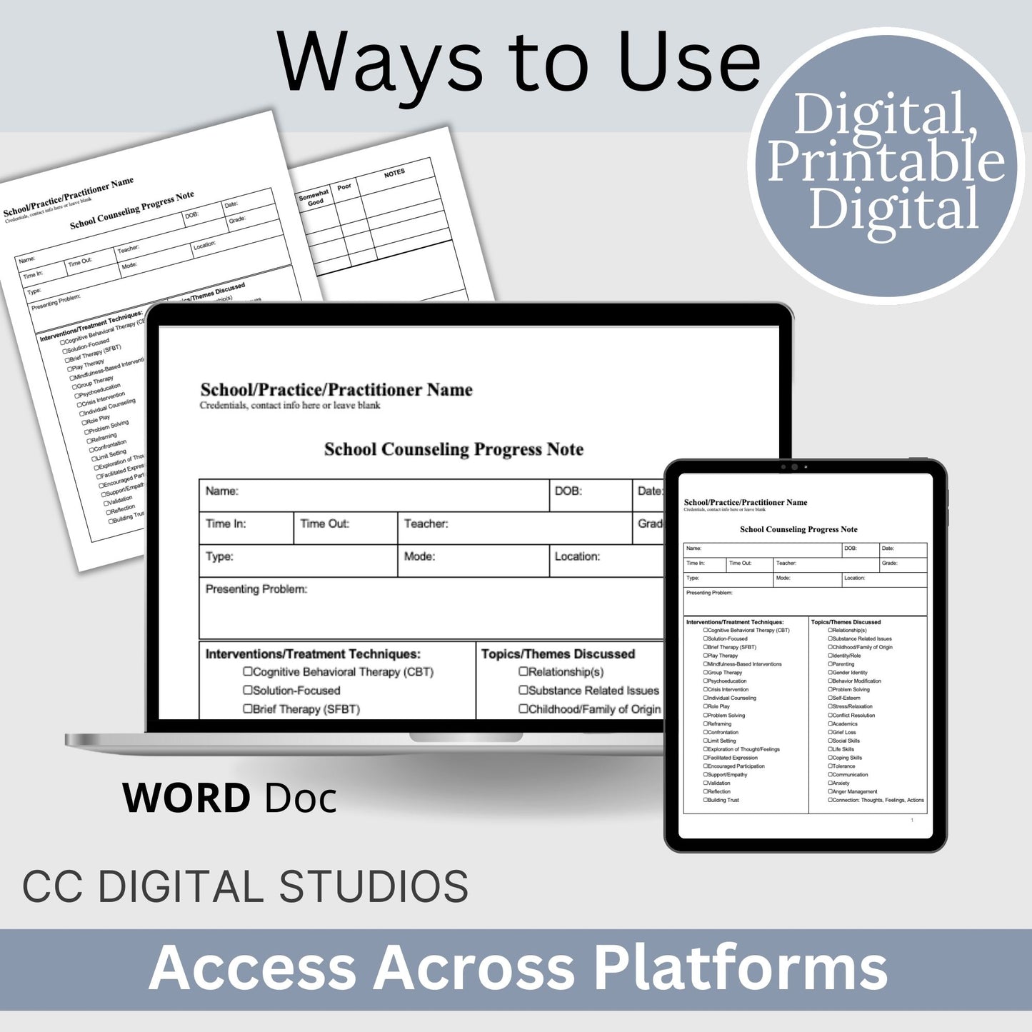 School Counseling Progress Note, a vital tool designed specifically for school counselors, school psychologists, and school social workers, School Counseling Resources, School Social Worker, Therapy Notes