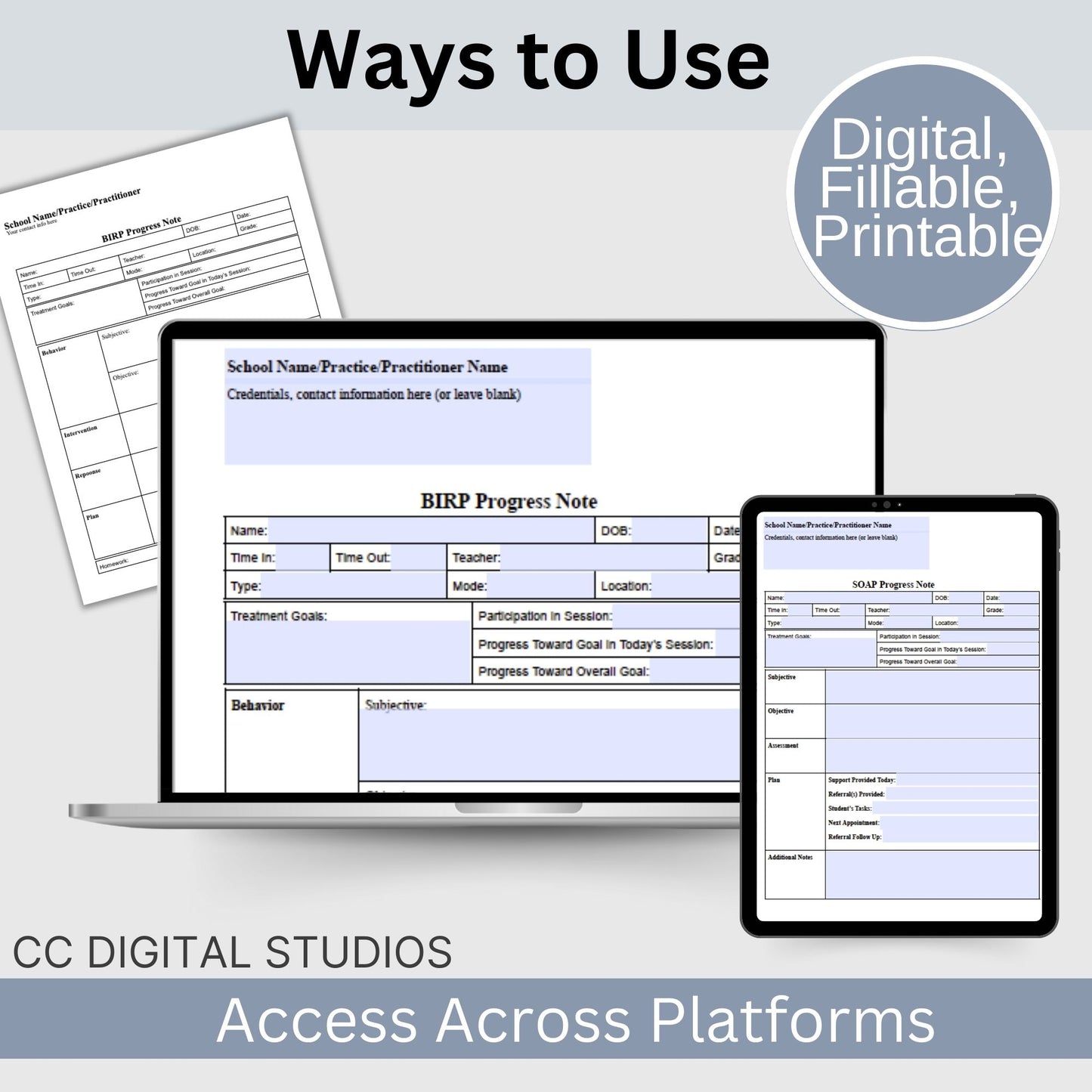 School counselor bundle of SOAP, DAP, and BIRP progress note templates. School Counselor Bundle of Progress Notes, BIRP Progress Note, SOAP Note, DAP Progress Note, School Social Worker and School Psychologists
