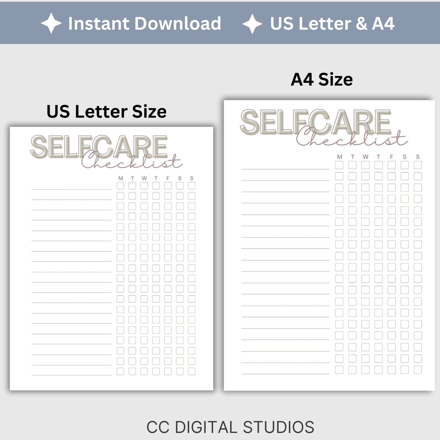Self Care Checklist for Wellness Journal, Mental Health Self Care Worksheet, 100 Self Care Activities, Therapy Resource, Self Care Journal