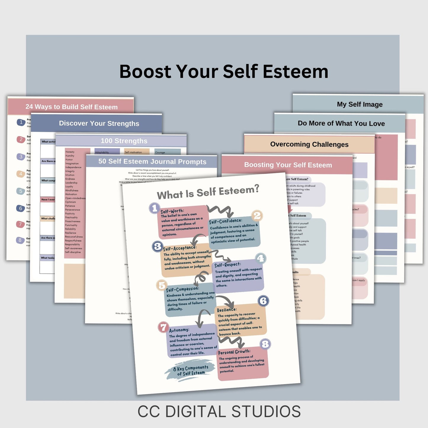 Discover the key to self-confidence with our Self-Esteem Worksheets, perfect for therapy, school counseling, or personal growth. Therapy Worksheets, Self Confidence Building, Self Love Therapy Resources, CBT Worksheets, Therapy Tools