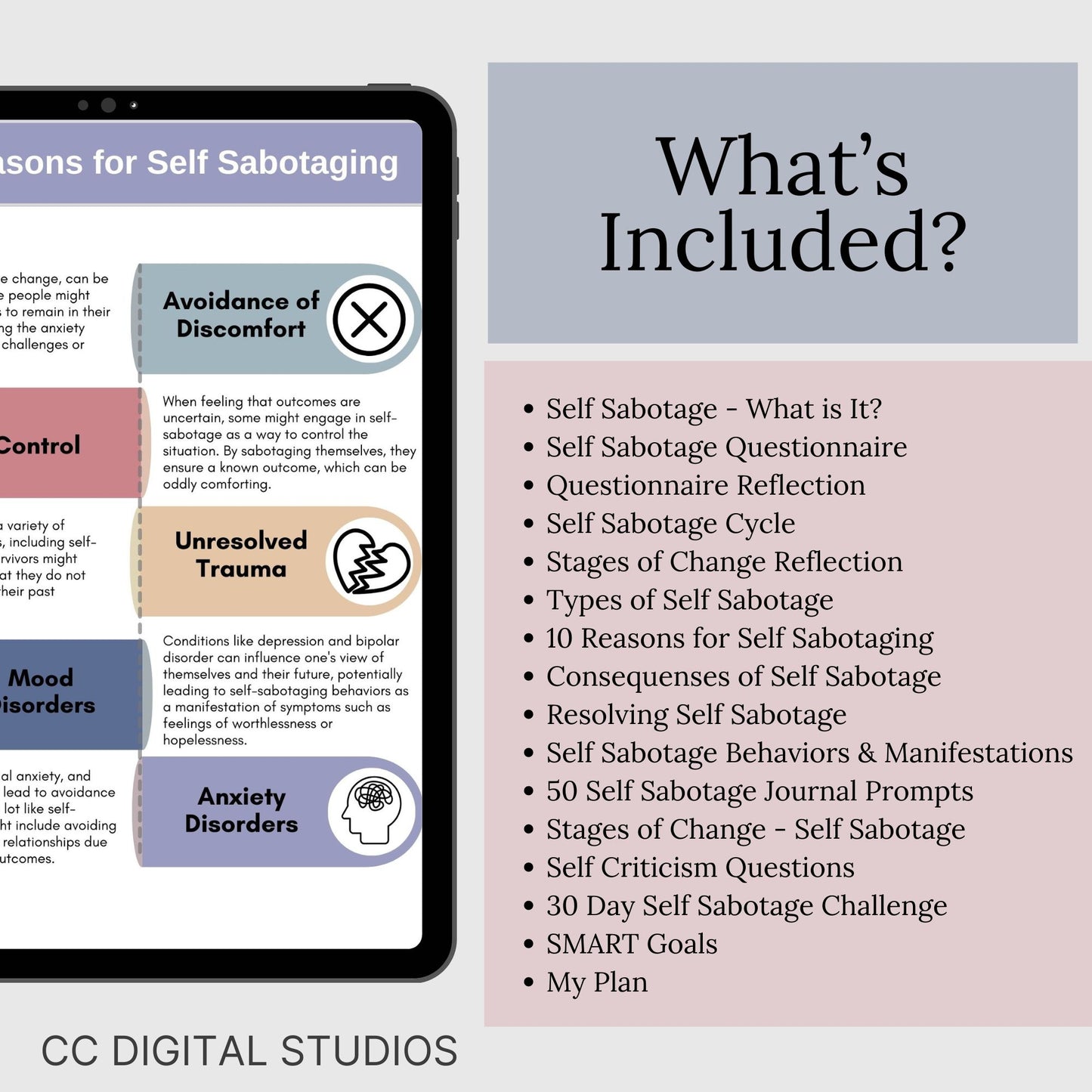 Self-Sabotage Worksheets, crafted to help you identify, understand, and overcome self-defeating behaviors. This resource integrates CBT worksheets and anxiety workbook. Inner Critic Self Love Journal, School Counselor, Goal Setting, Regulation