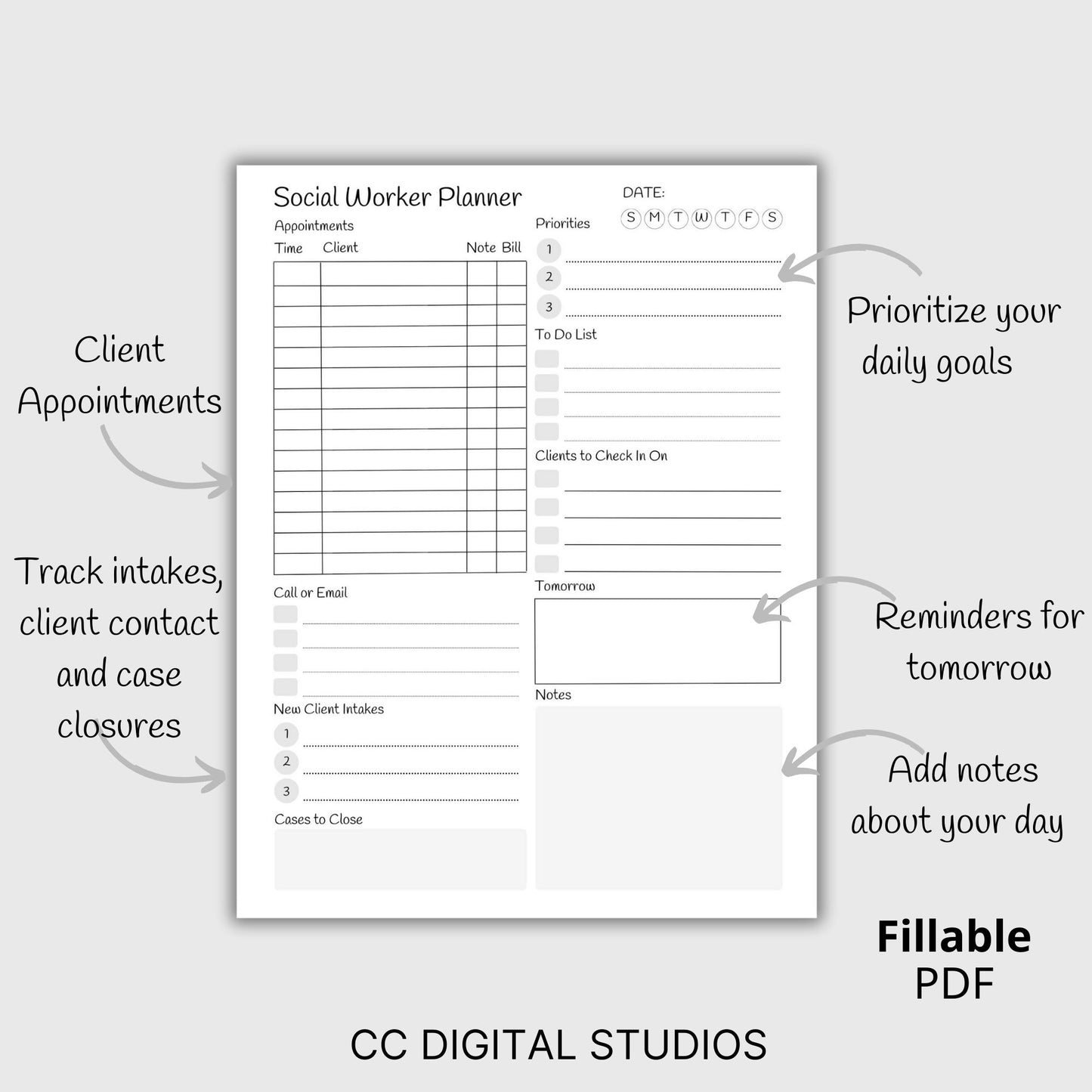Social Worker Daily Appointment Planner
