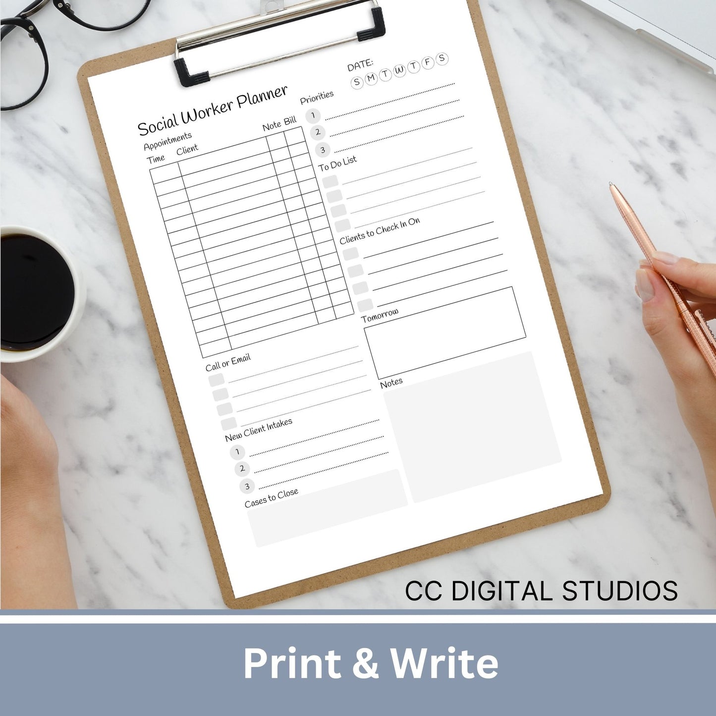 Social Worker Daily Appointment Planner