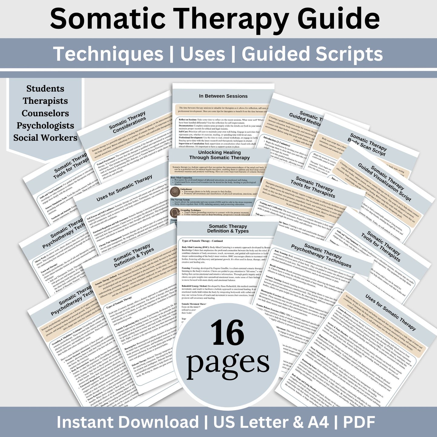 Somatic Therapy Cheat Sheets for Mental Health Clinicians, Techniques for Trauma Therapy, Guided Scripts, Reference Sheets Therapy Resources.Comprehensive Somatic Therapy Cheat Sheet for Mental Health Therapists.