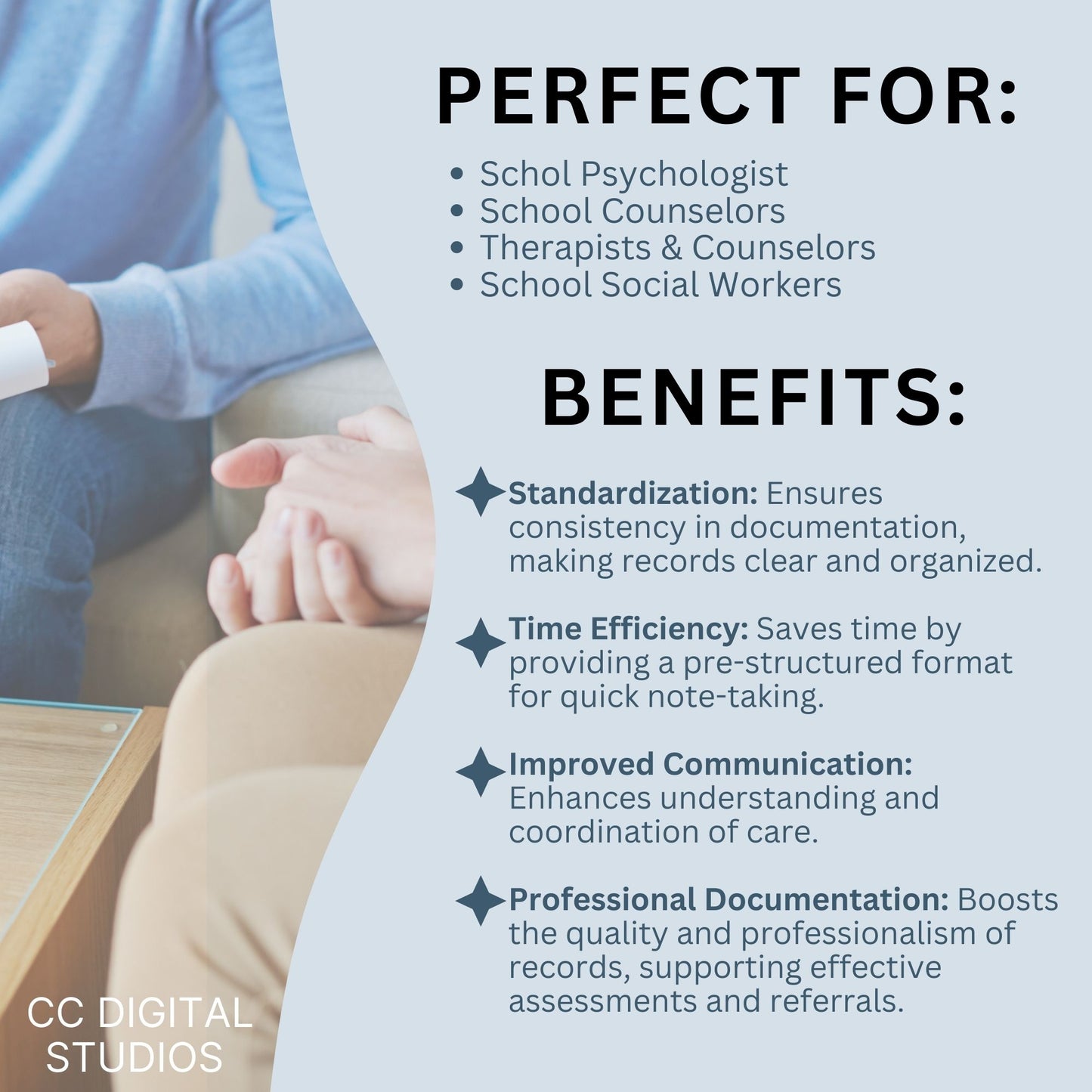 Student Assessment Template, School Psychologist, Student Case Cover Checklist, Special Education, School Counselor Resource, Psychology
