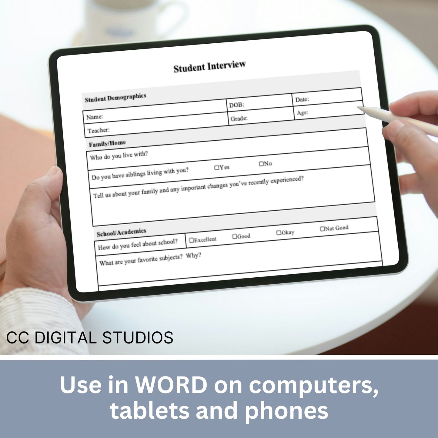 Student Interview Form, an essential tool for school counselors, school psychologists, and school social workers. It is ideal for case management, child therapy, and psychotherapy sessions, aiding in therapy notes documentation.
