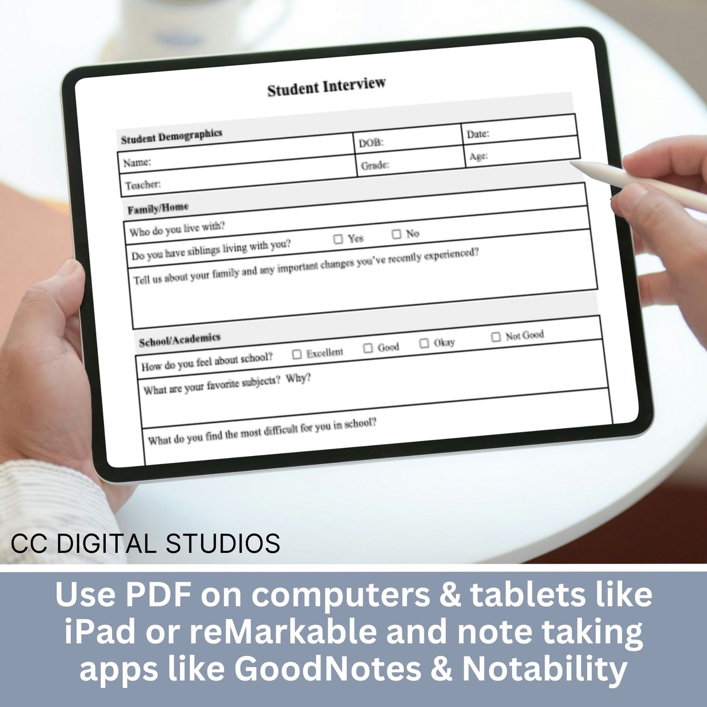 Student Interview Form, an essential tool for school counselors, school psychologists, and school social workers. Its ideal for case management, child therapy, and psychotherapy sessions, aiding in therapy notes documentation.