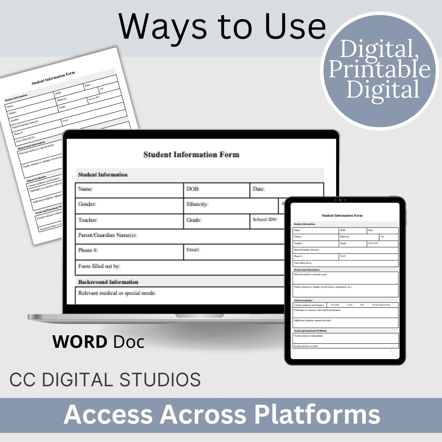 Student Information Form: Essential Tool for School Counselors and Psychologists