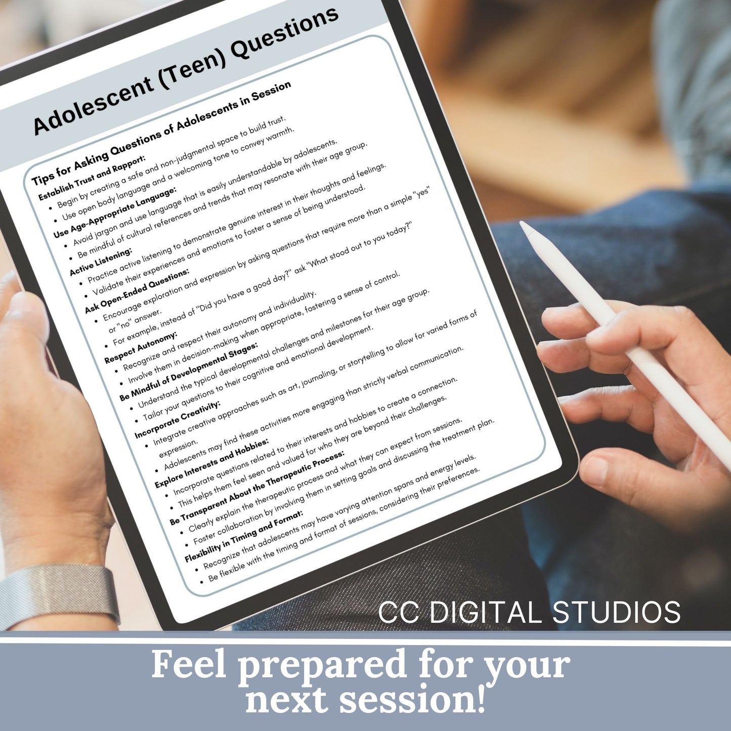 300 therapy session questions. Perfect for child therapy when treating teens, these reference sheets serve as therapy cheat sheets and engaging adolescent conversation starters.