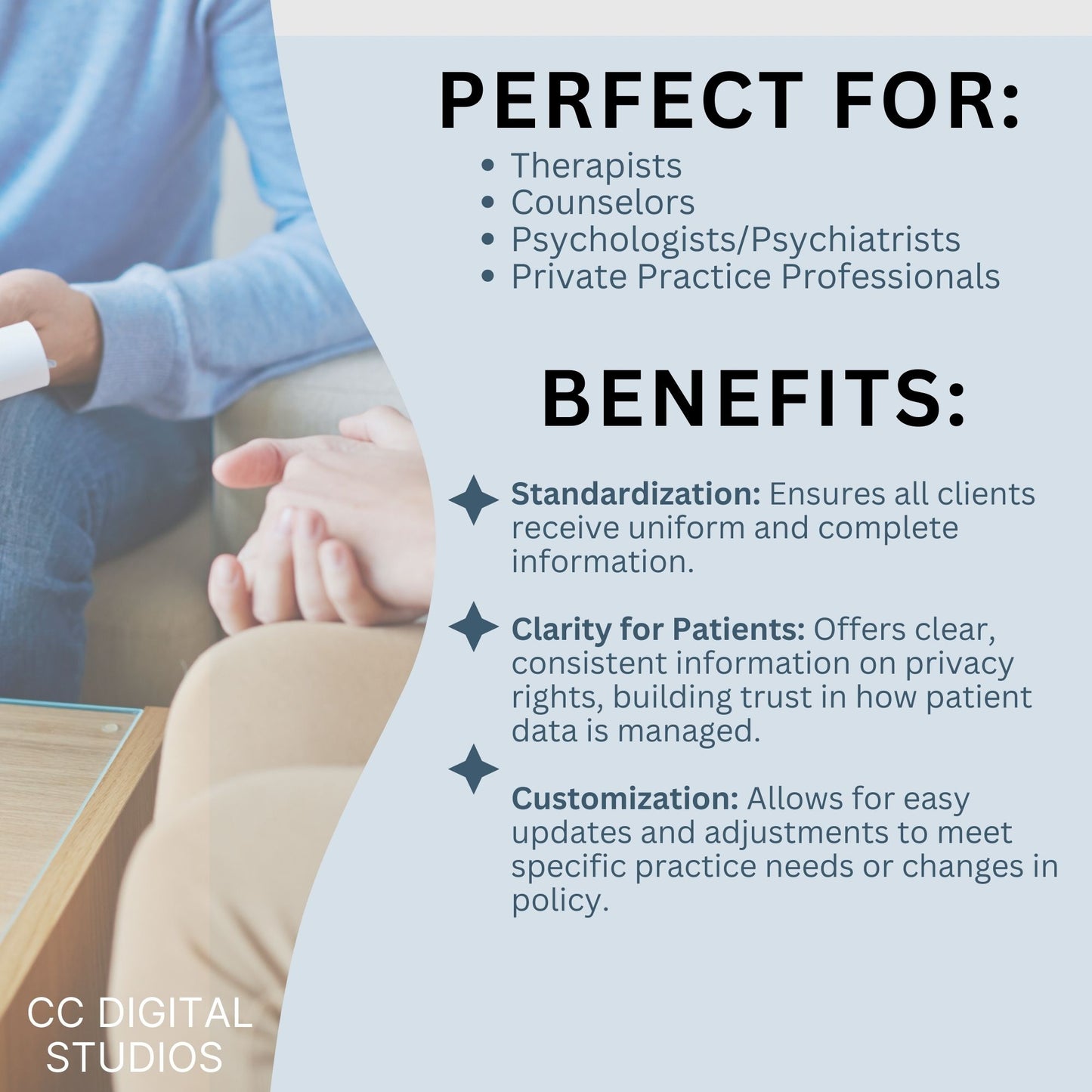 Telemental Health HIPAA Form, Notice of Privacy Practices for Therapist Office, Telehealth Consent Forms, Counseling Forms, Client Intake