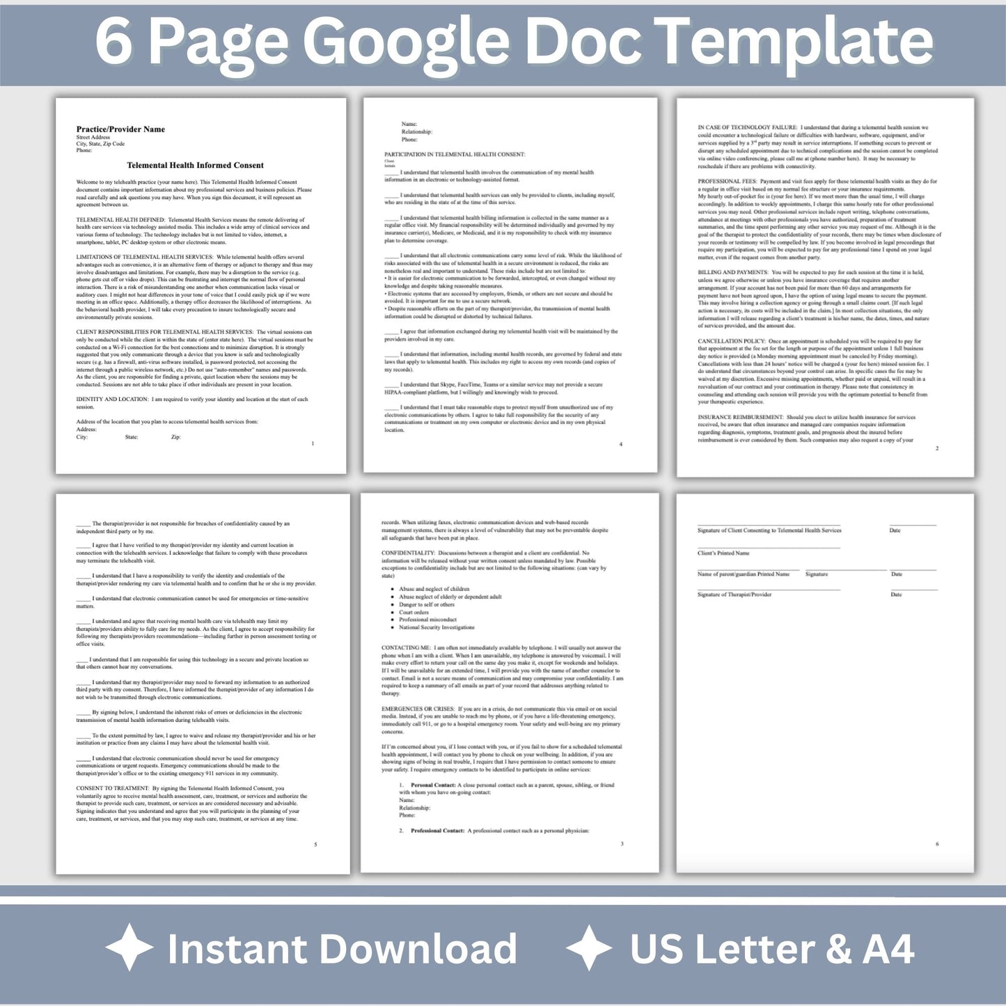Telemental Health Informed Consent Template, professionally designed for private practice therapist offices. This consent template provides a clear, and comprehensive guide to the services you offer remotely. Mental Health Consent, counseling forms