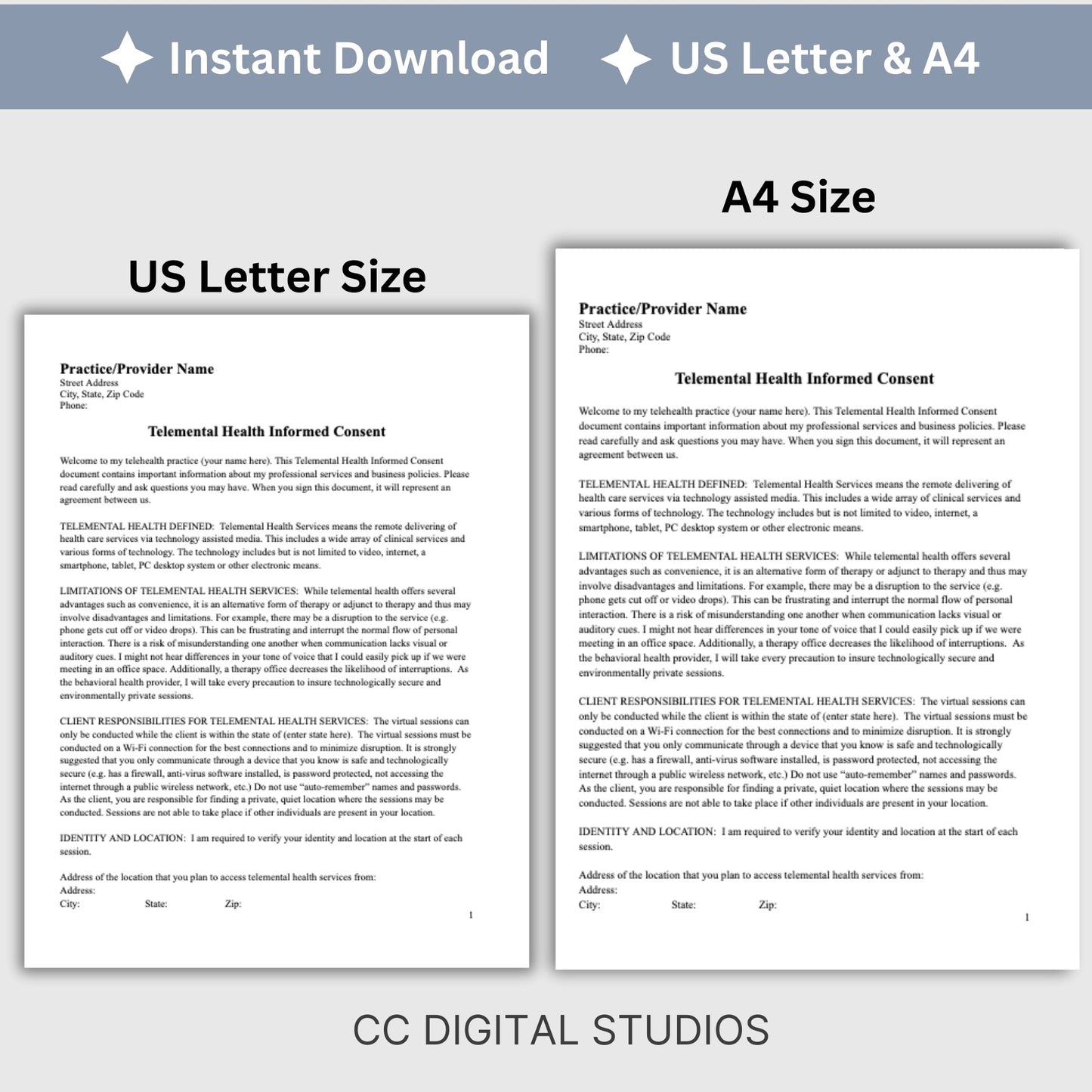 Telemental Health Informed Consent Template, professionally designed for private practice therapist offices. This consent template provides a clear, and comprehensive guide to the services you offer remotely. Mental Health Consent, counseling forms