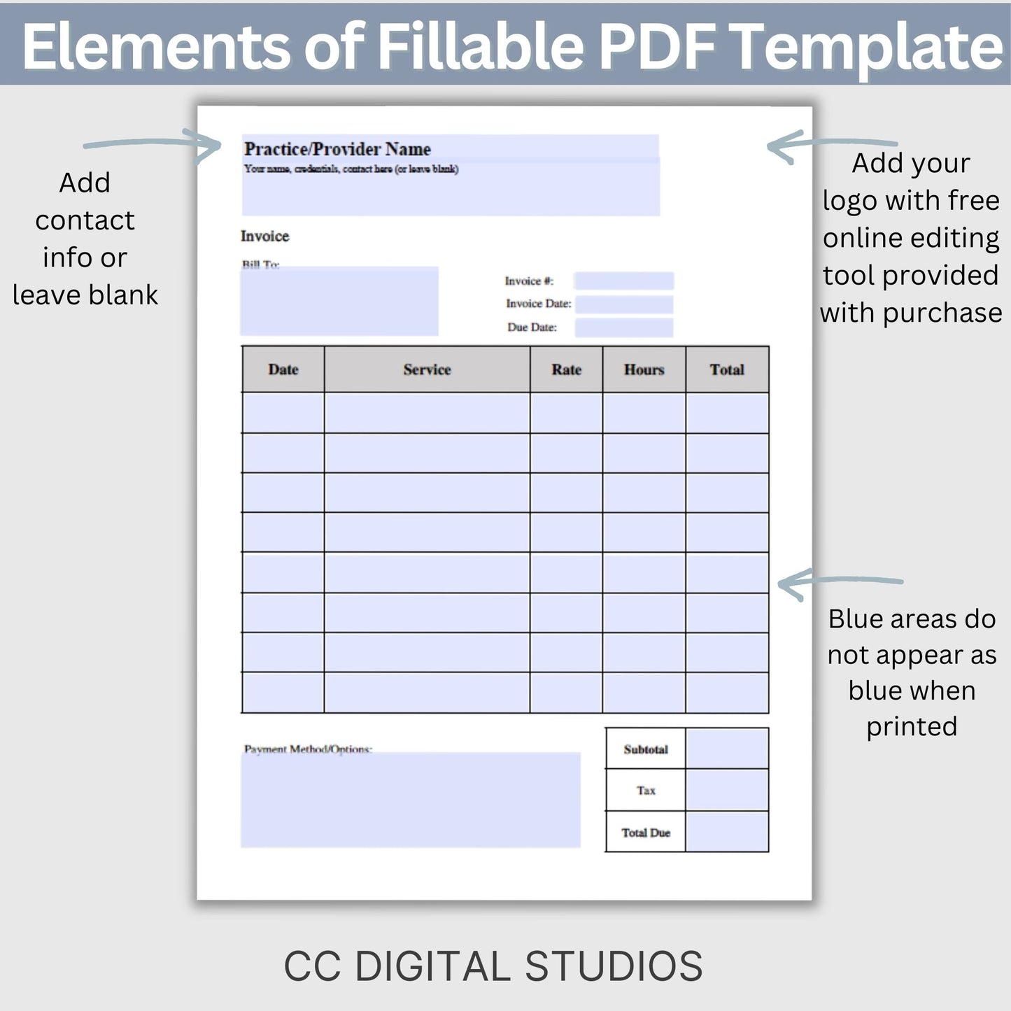 Invoice for billing in private practice. Impress your clients with clear, concise, and personalized therapist office invoice that reflect your professionalism and attention to detail.
