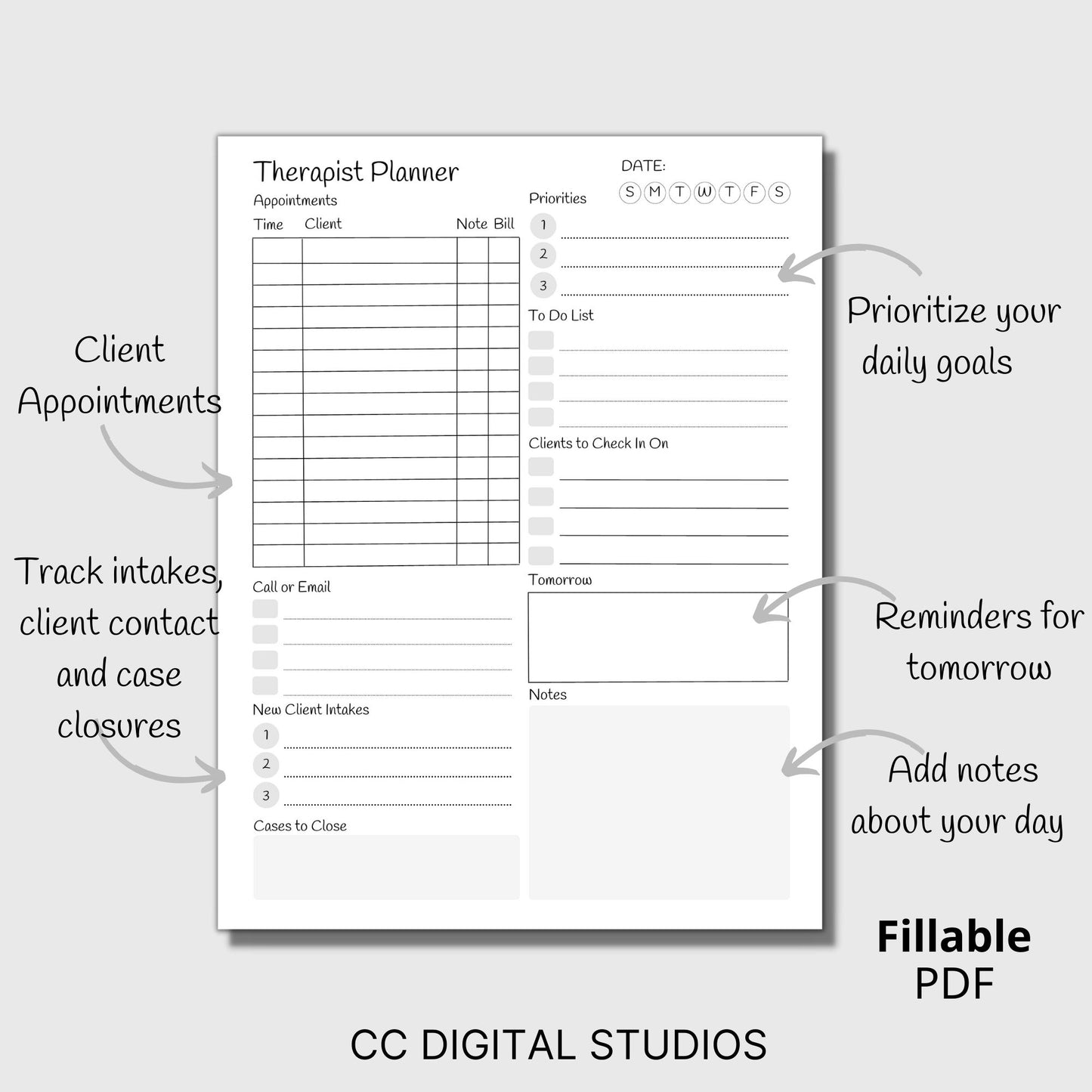 Therapist Daily Appointment Planner