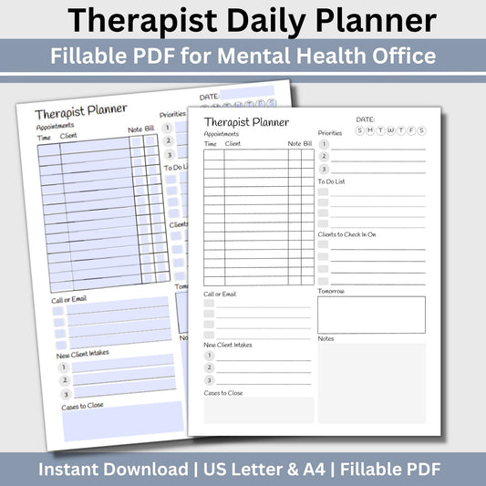 Therapist Daily Appointment Planner
